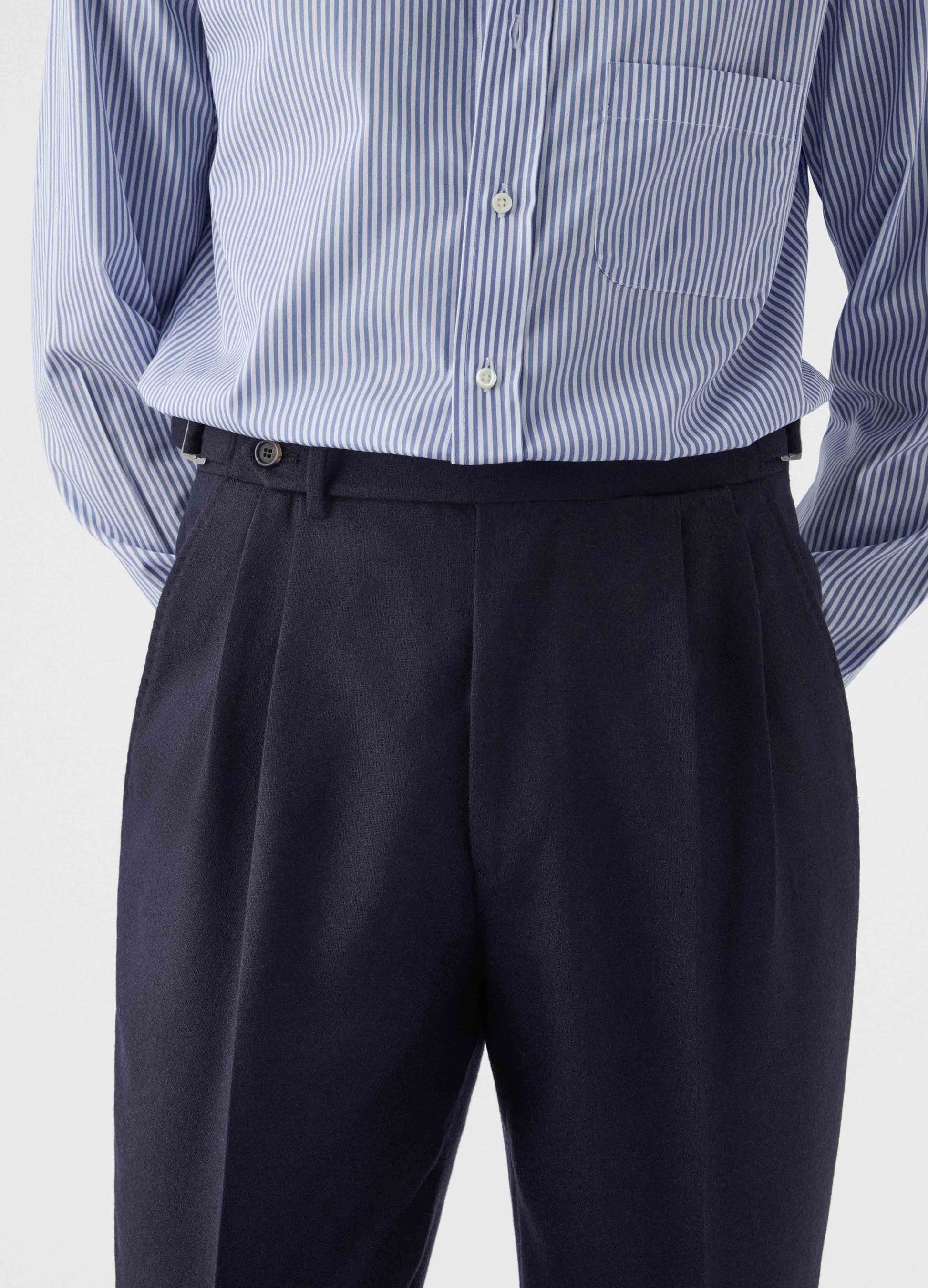 Antonio Winter High Twist Trousers - Navy Berg & Berg