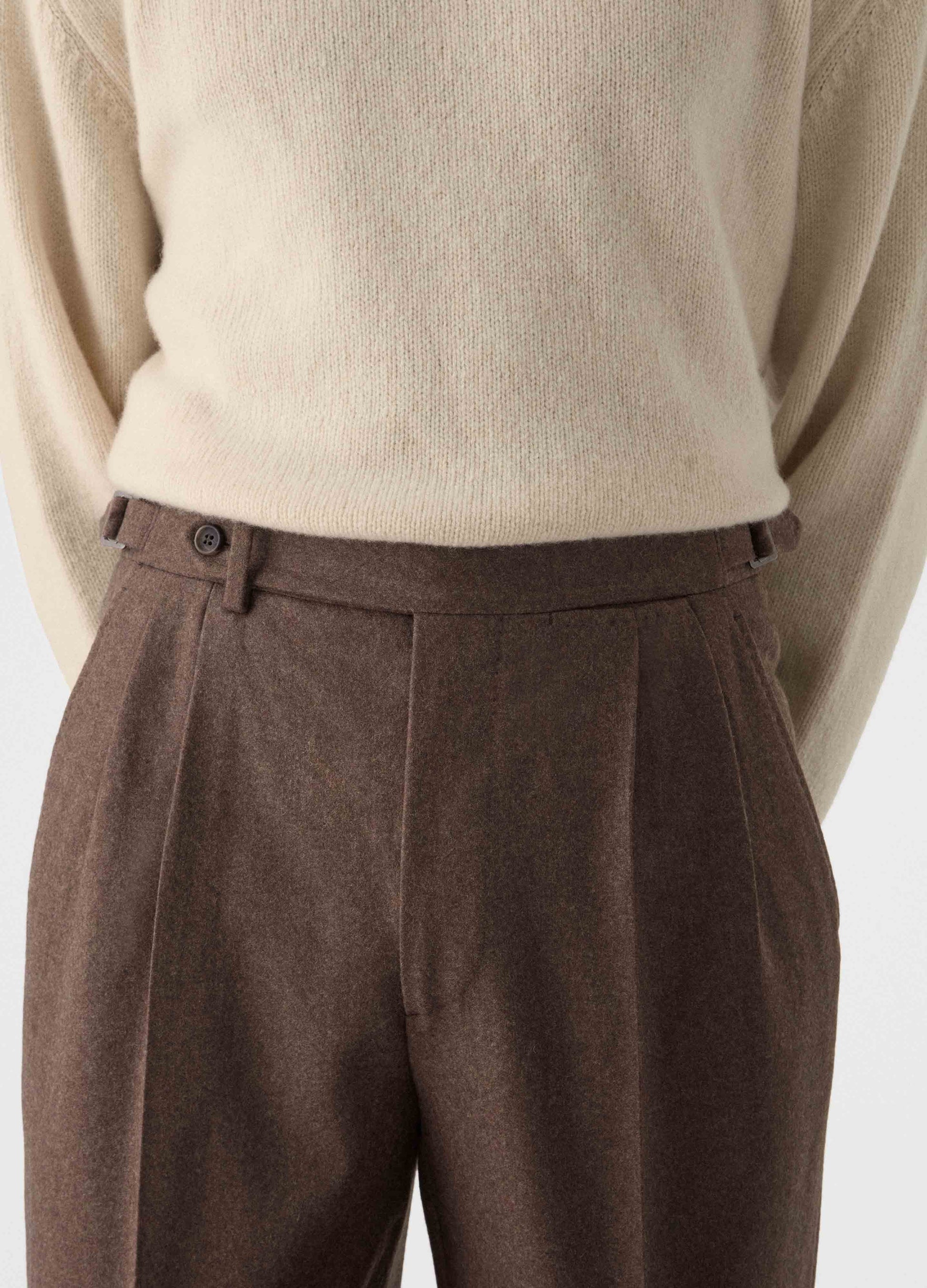 Antonio Flannel Trousers - Nougat Berg & Berg