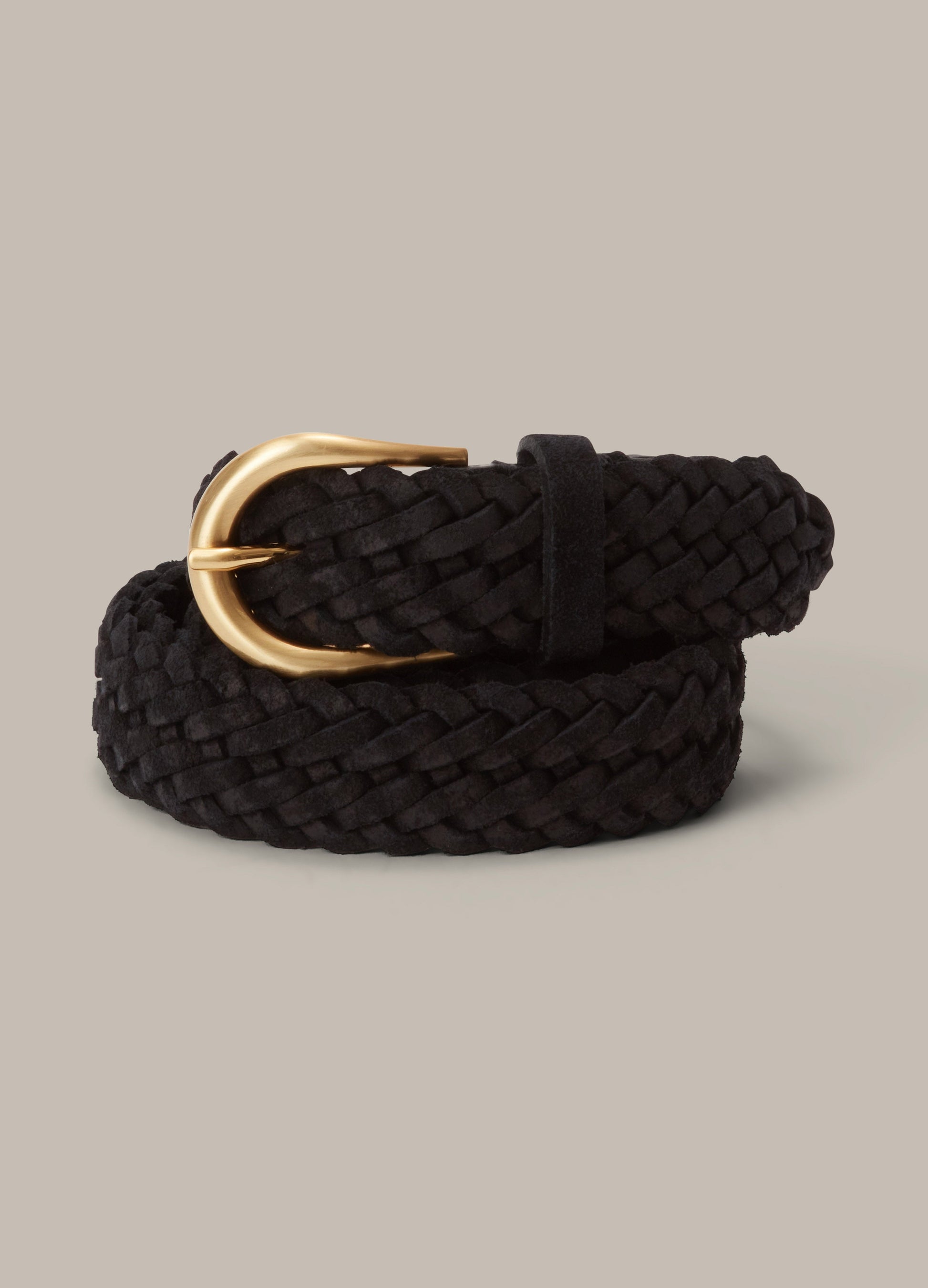 Braided Suede Belt - Black Berg & Berg
