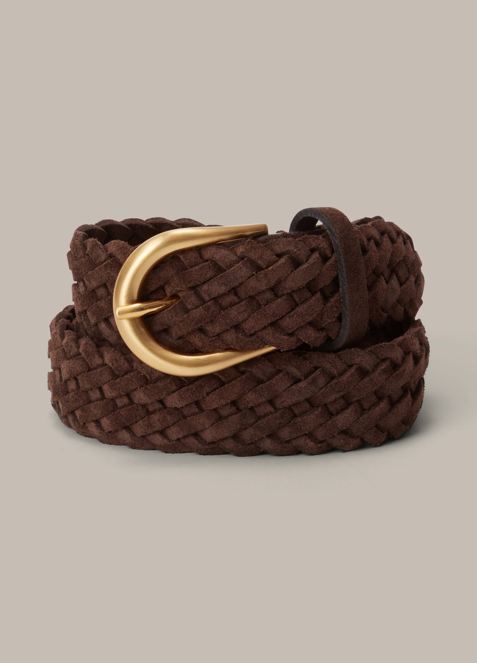 Braided Suede Belt - Chocolate Berg & Berg