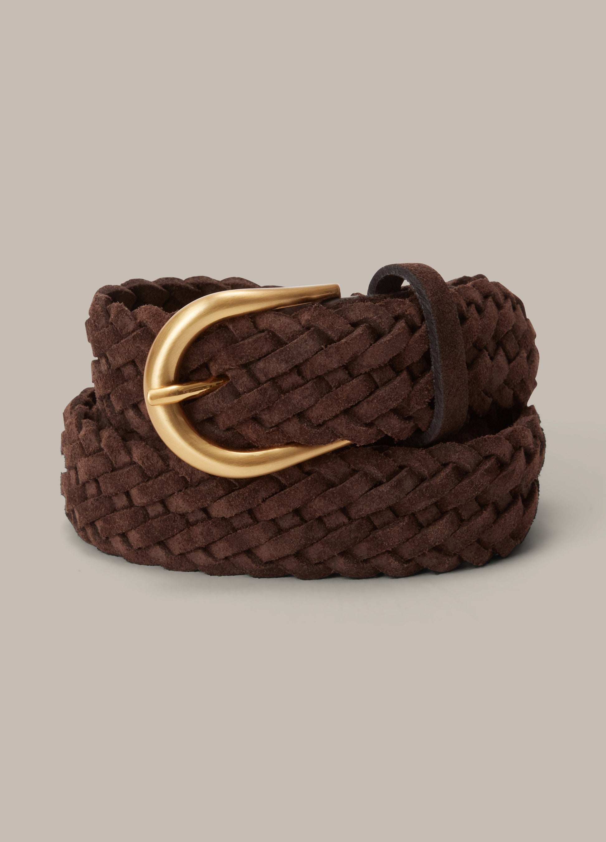 Braided Suede Belt - Chocolate Berg & Berg