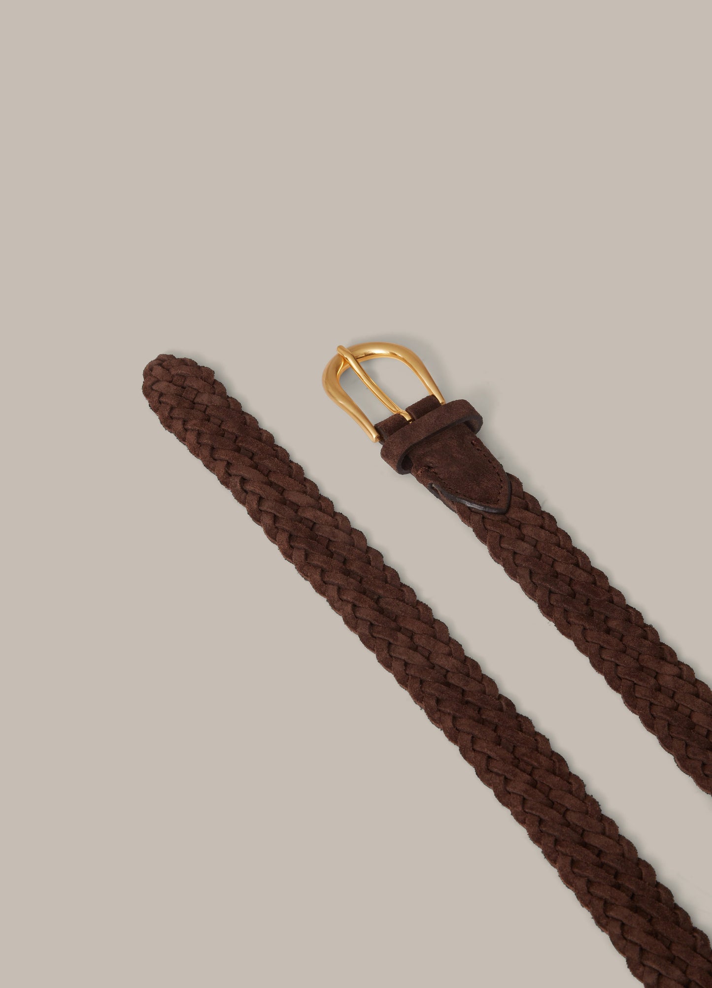 Braided Suede Belt - Chocolate Berg & Berg