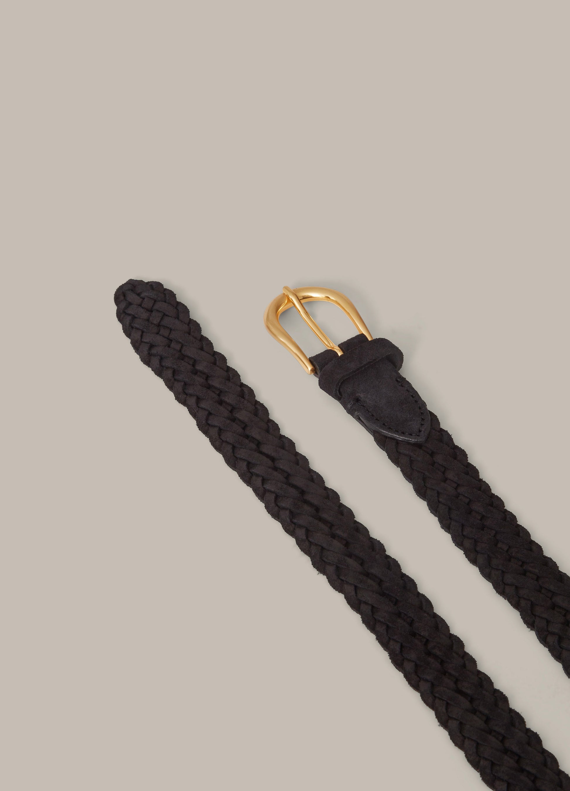 Braided Suede Belt - Black Berg & Berg