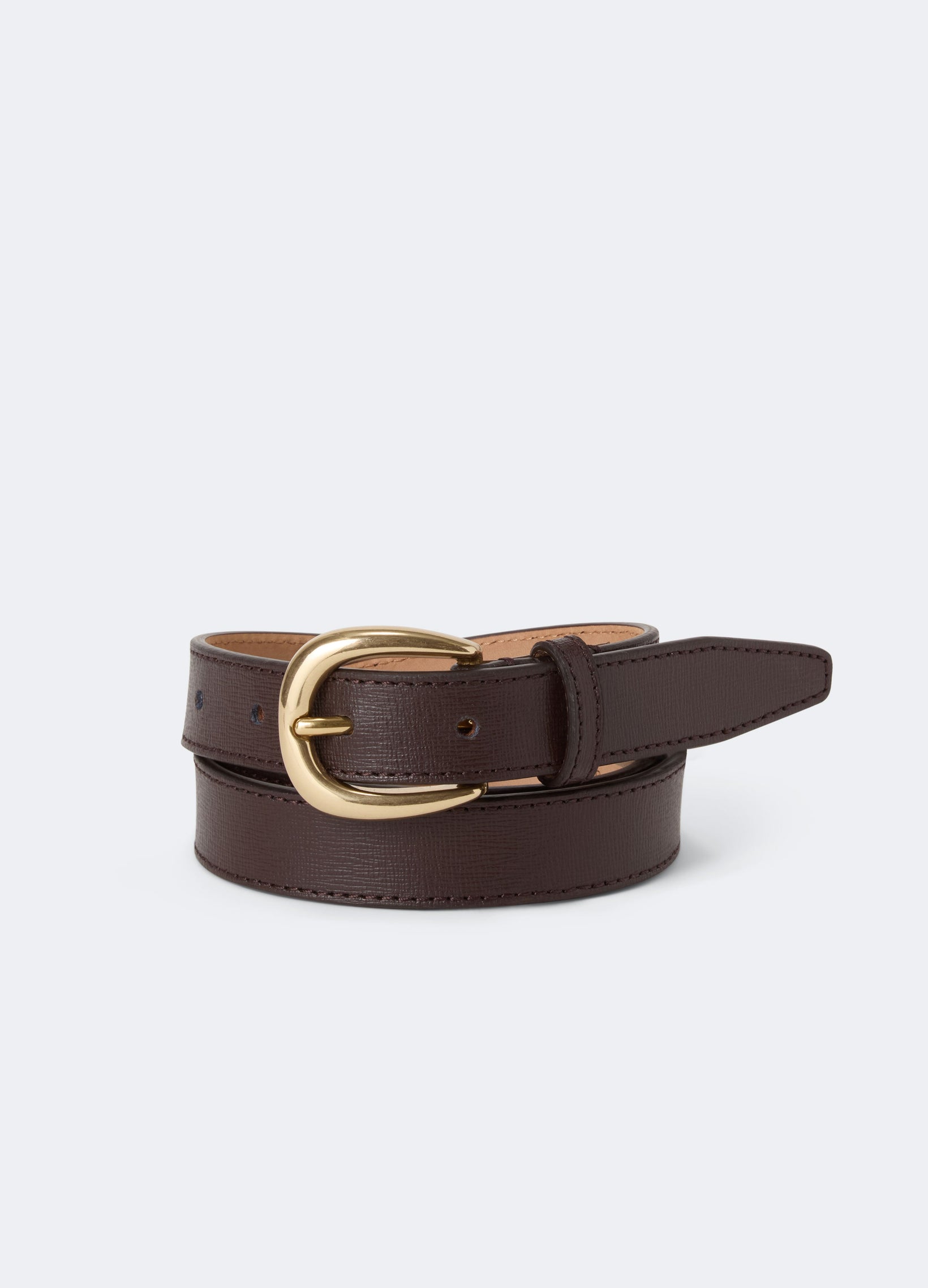Leather Belt - Dark Brown Saffiano Berg & Berg