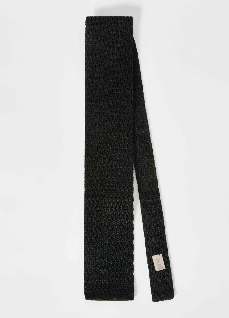 Knitted Zig Zag Tie - Bottle Green Berg & Berg