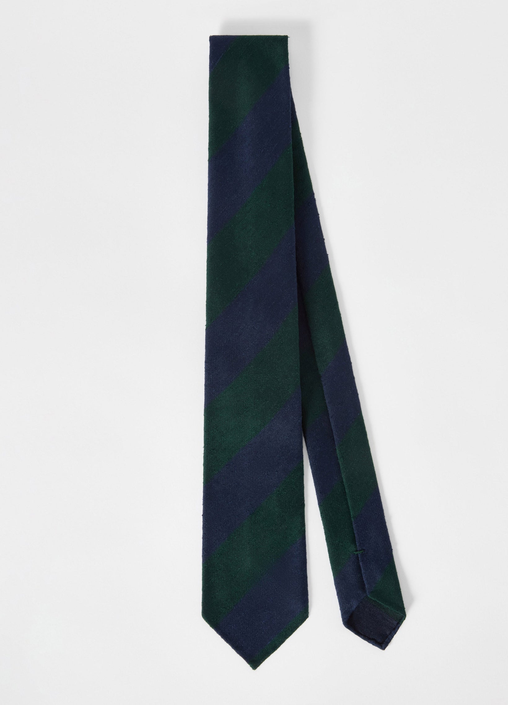 Shantung Block Stripe Tie - Navy/Green Berg & Berg