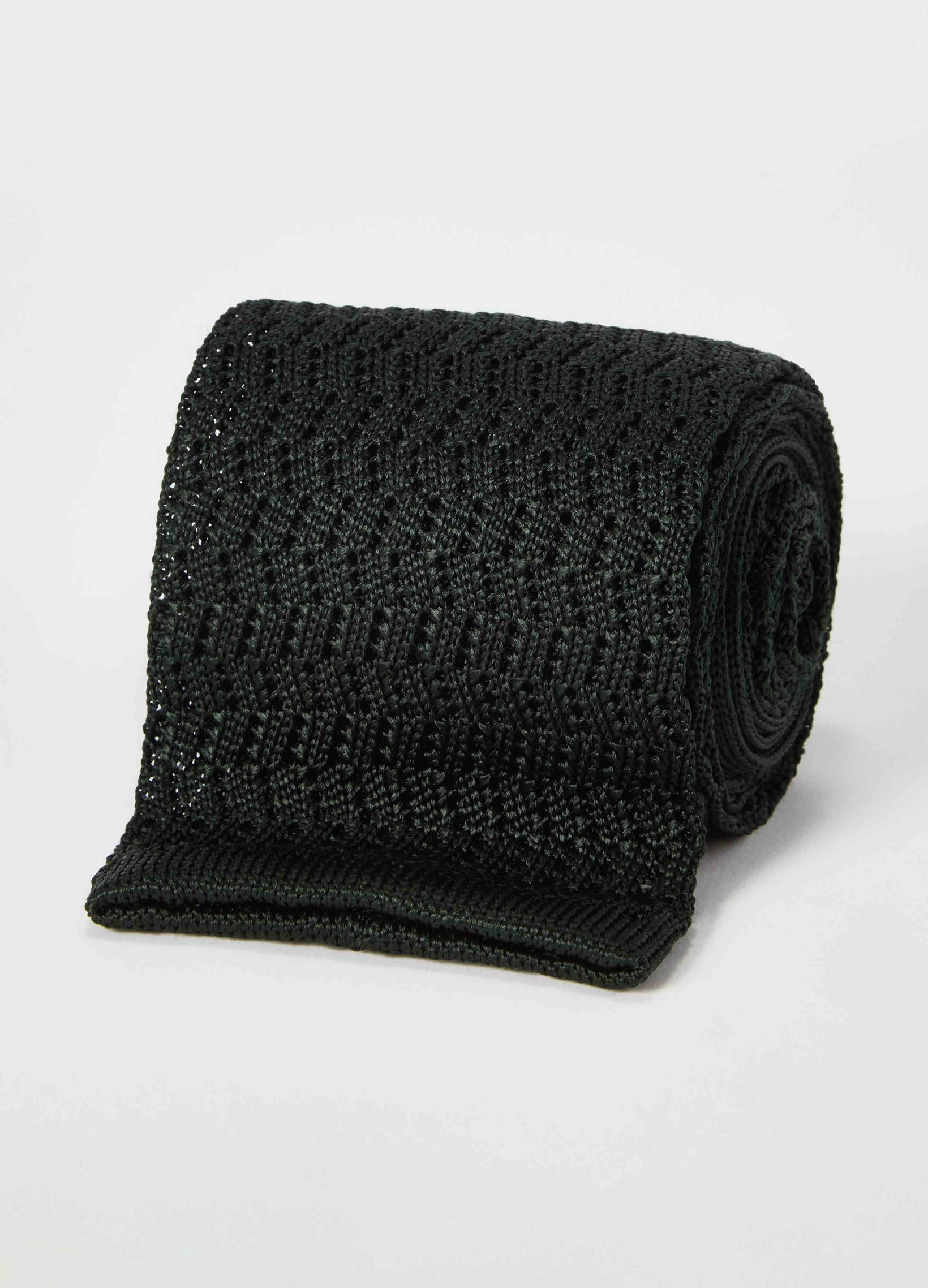 Knitted Zig Zag Tie - Bottle Green Berg & Berg