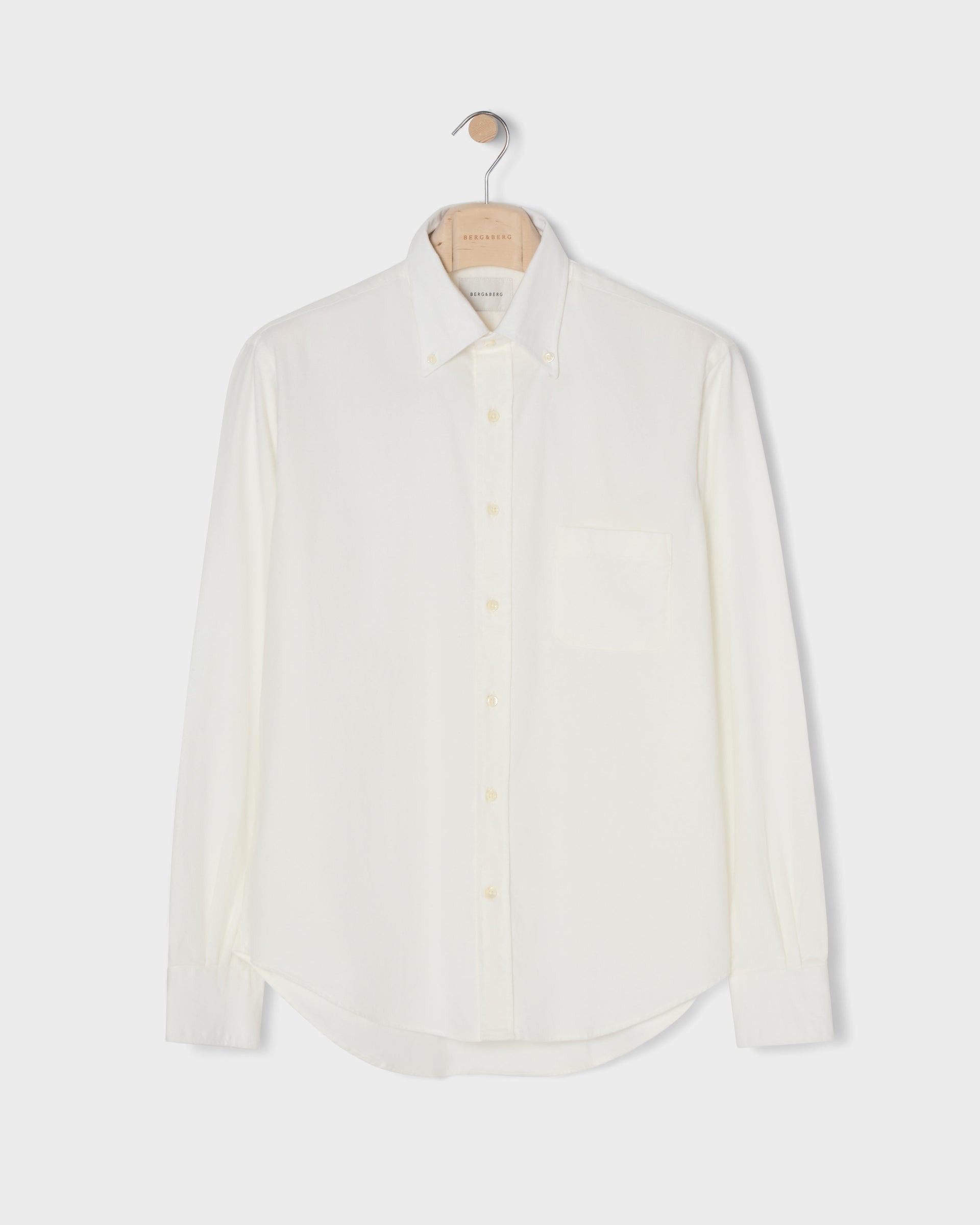 Ferdinand Oxford Brushed Twill Shirt - Cream Berg & Berg