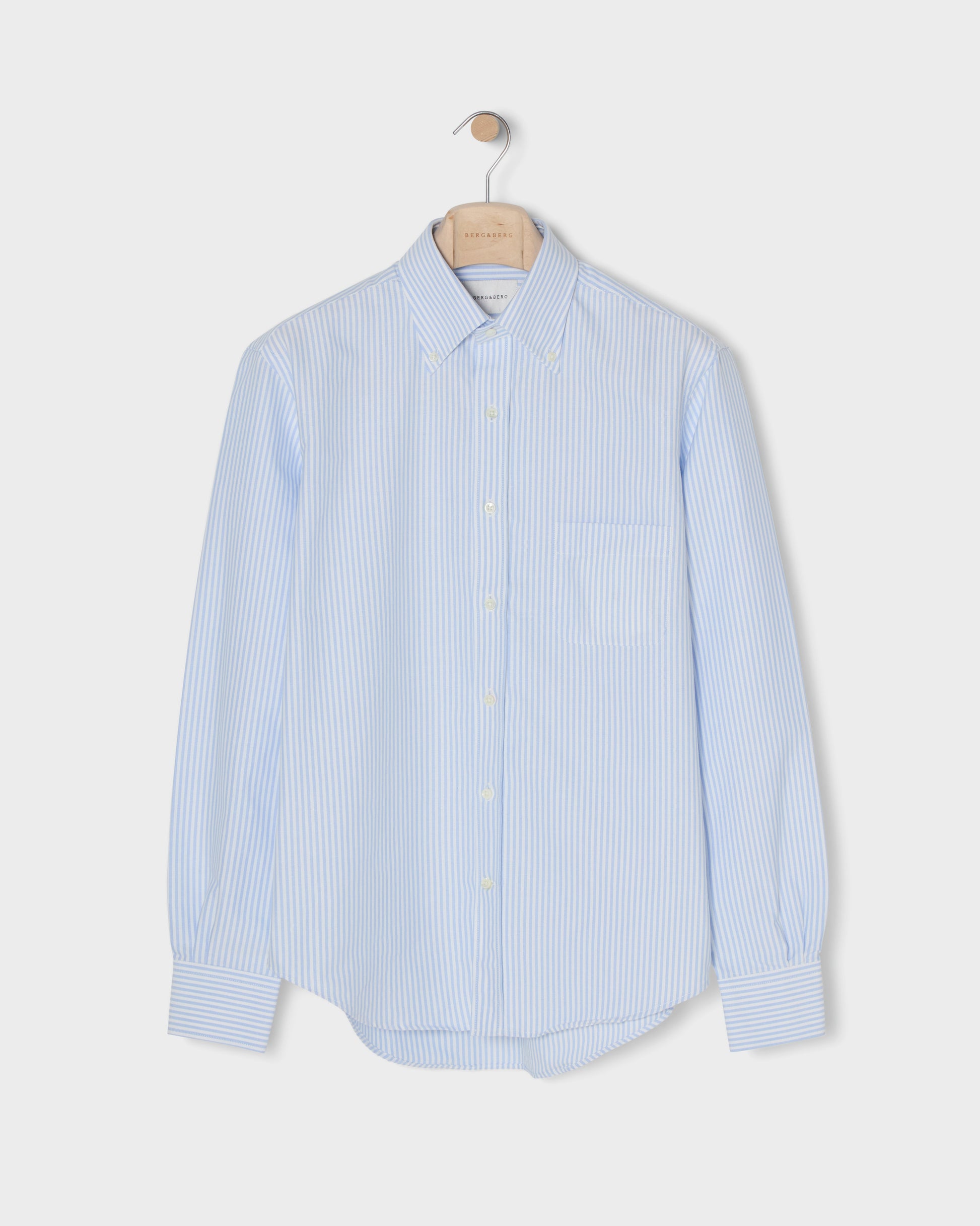 Ferdinand Oxford Button Down Shirt - White/Blue Stripe Berg & Berg