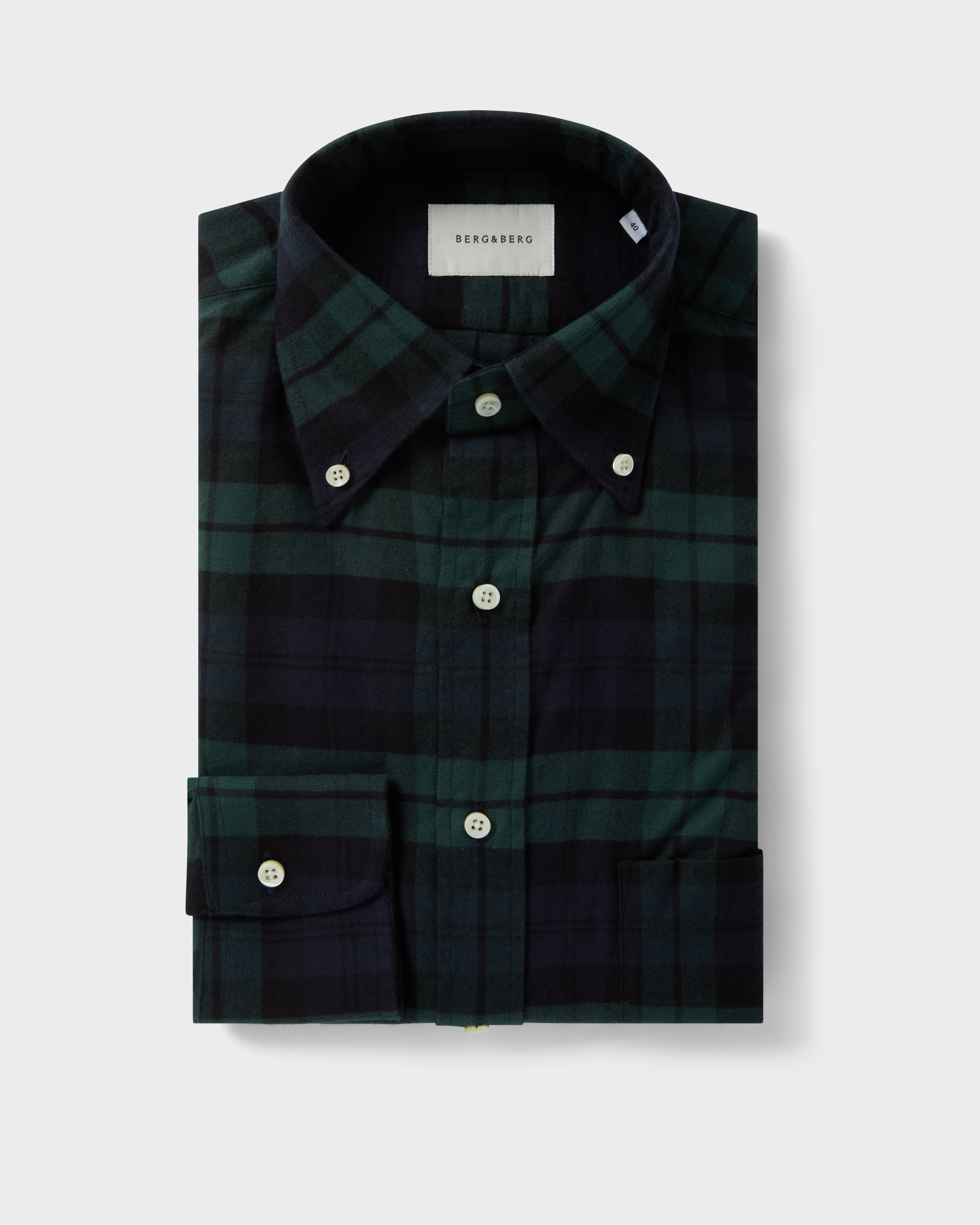Ferdinand Oxford Brushed Twill Shirt - Blackwatch Berg & Berg