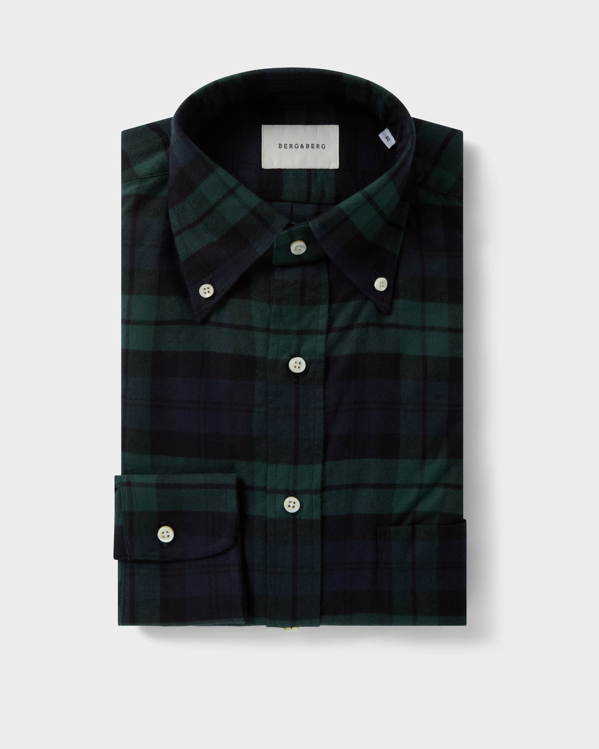 Ferdinand Oxford Brushed Twill Shirt - Blackwatch Berg & Berg