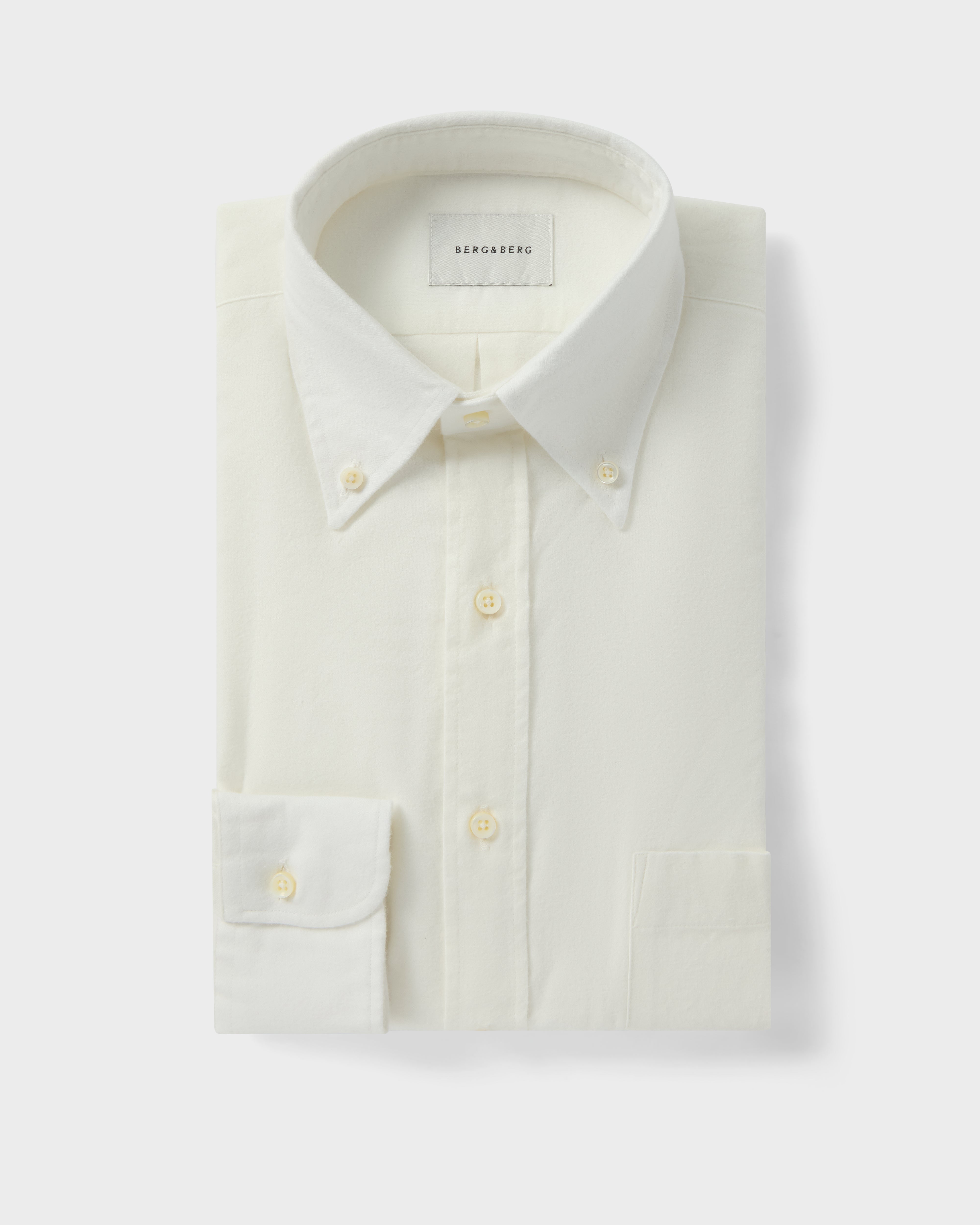 Ferdinand Oxford Brushed Twill Shirt - Cream Berg & Berg