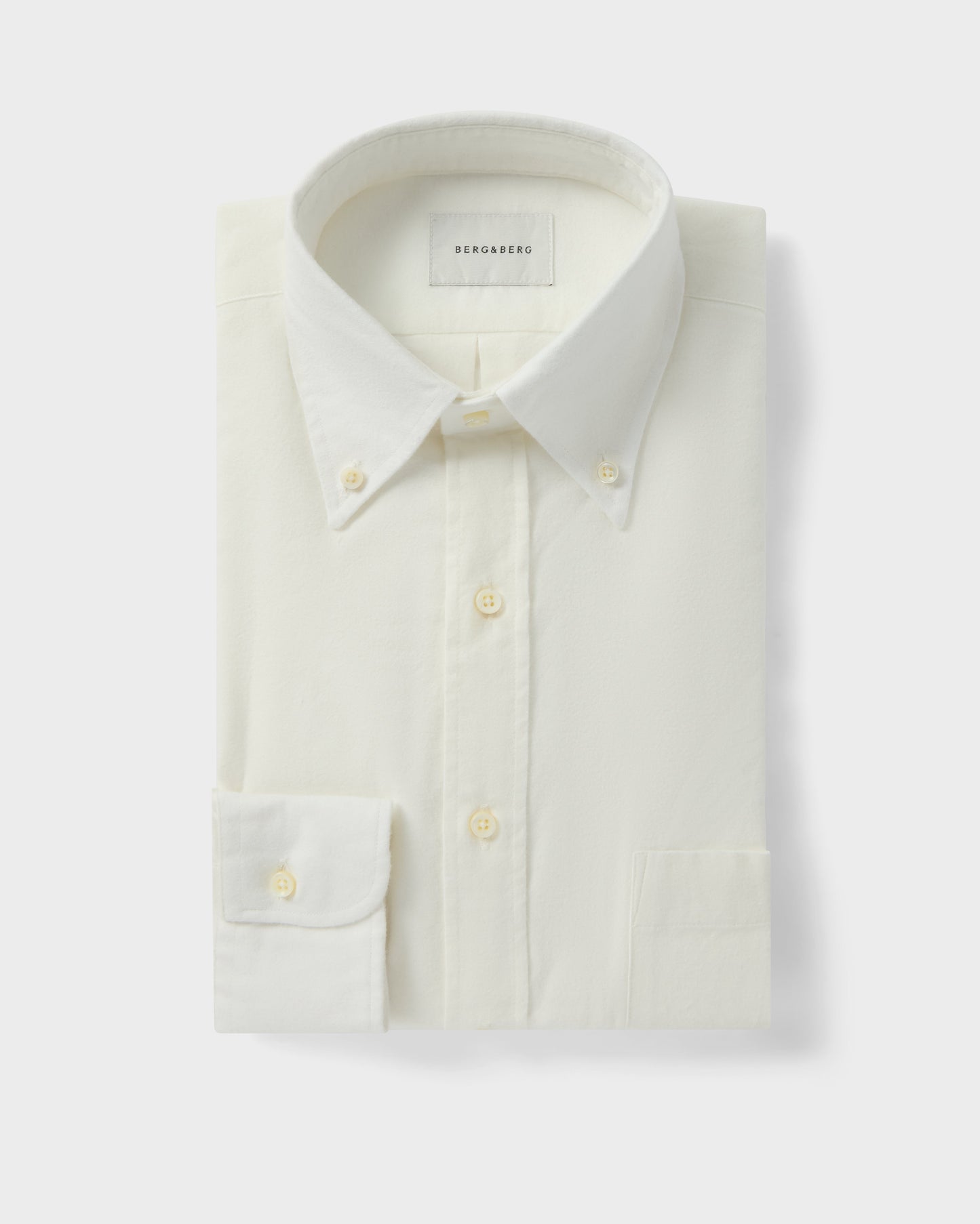 Ferdinand Oxford Brushed Twill Shirt - Cream Berg & Berg