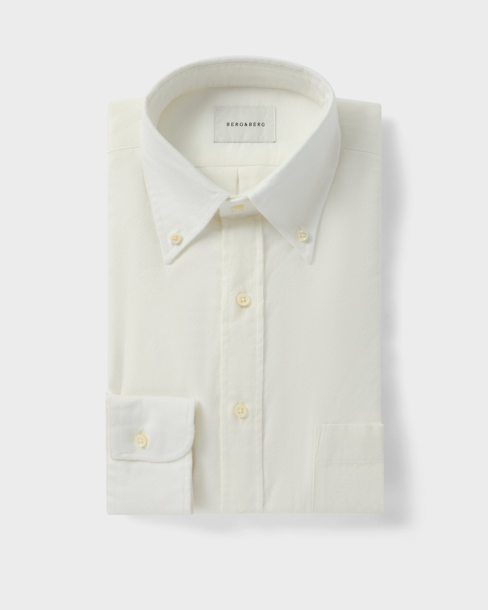 Ferdinand Oxford Brushed Twill Shirt - Cream Berg & Berg