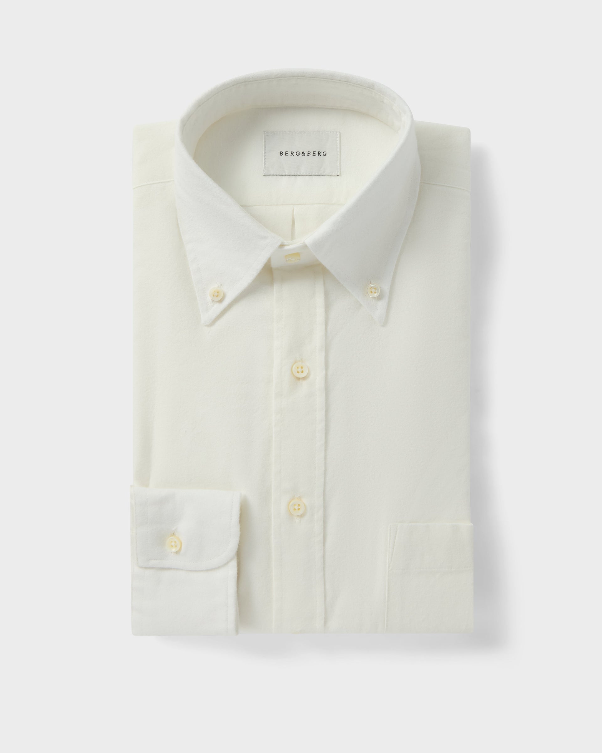 Ferdinand Oxford Brushed Twill Shirt - Cream Berg & Berg