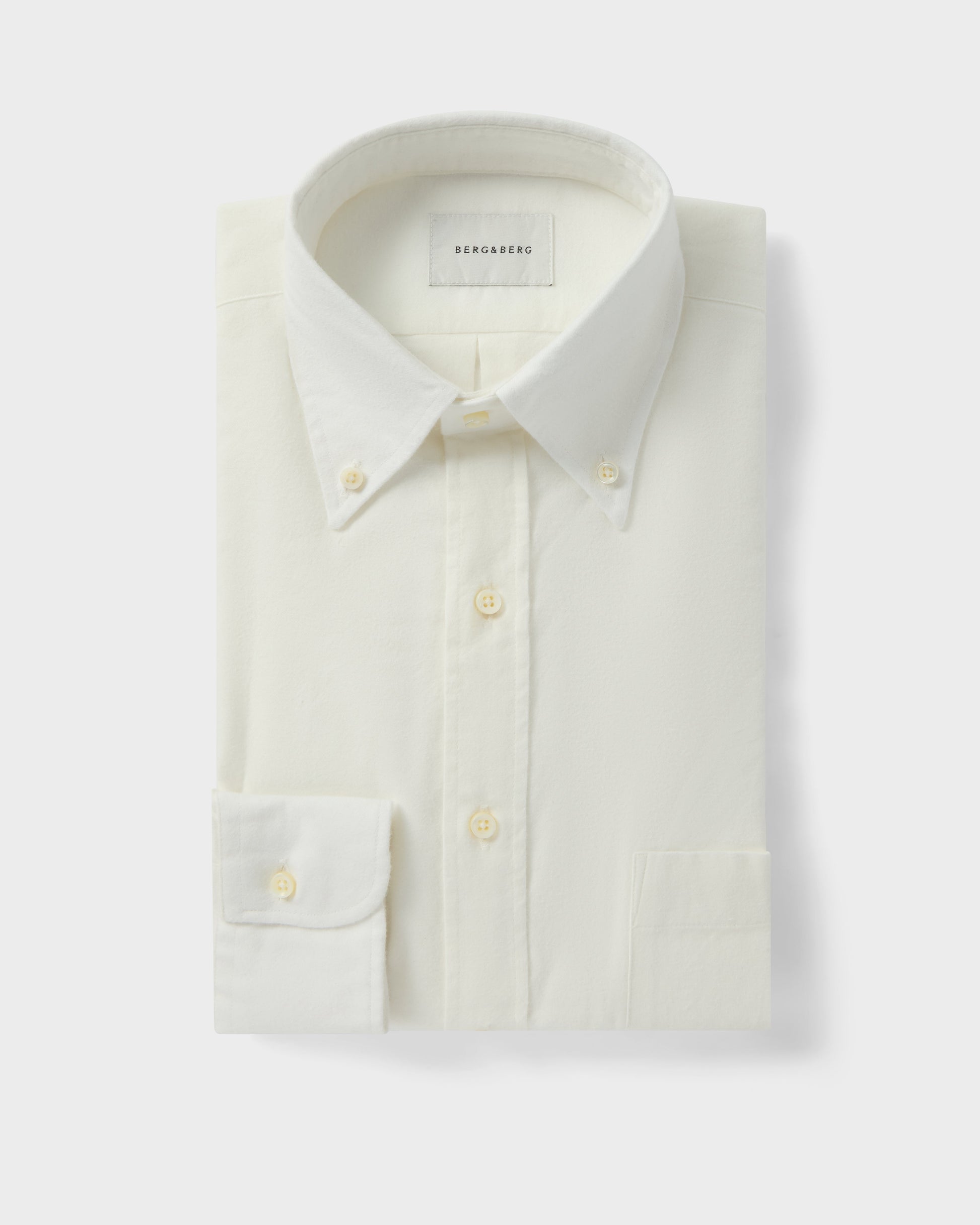 Ferdinand Oxford Brushed Twill Shirt - Cream Berg & Berg