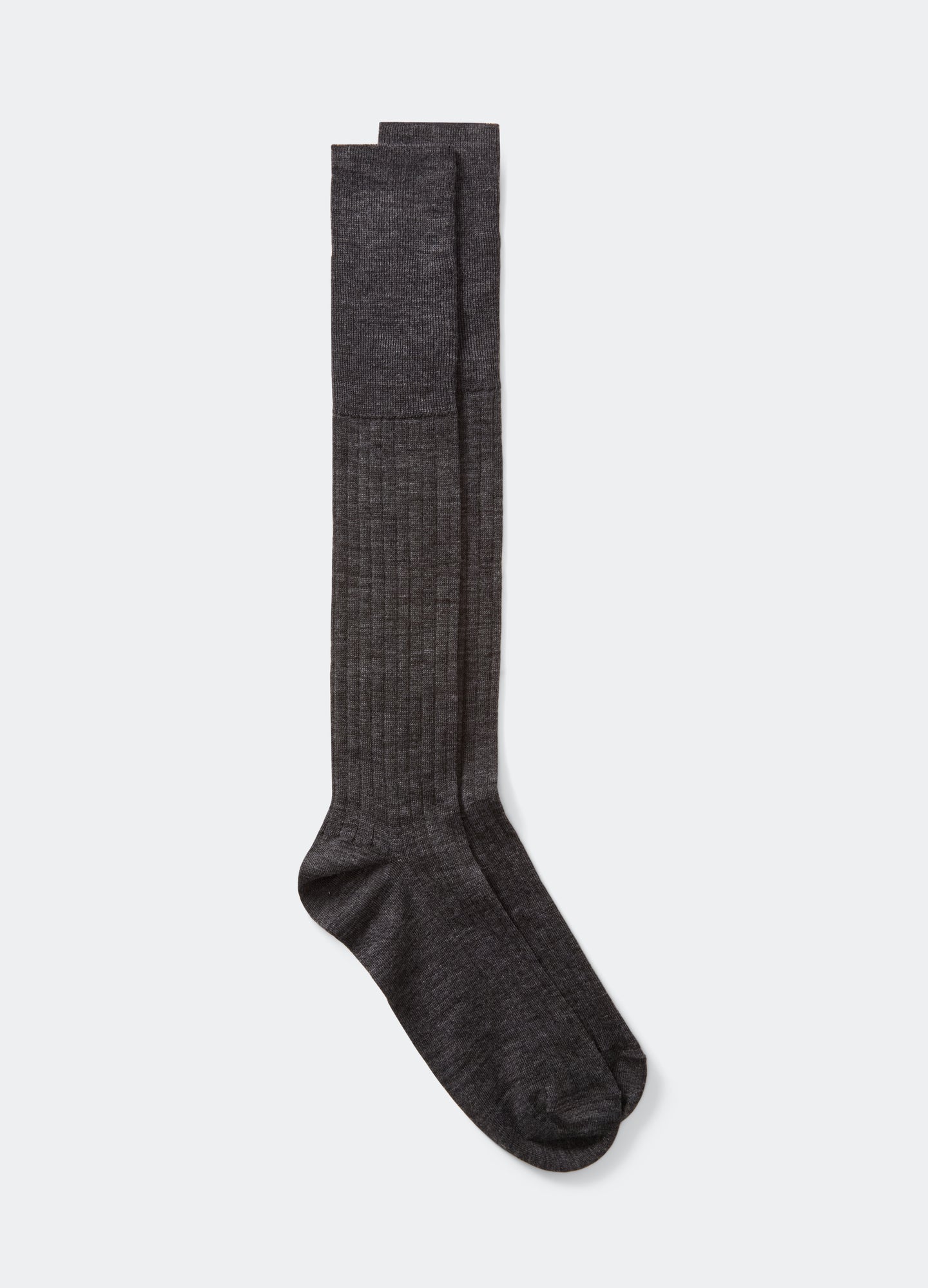 Over the Calf Wool Socks - Mid Grey