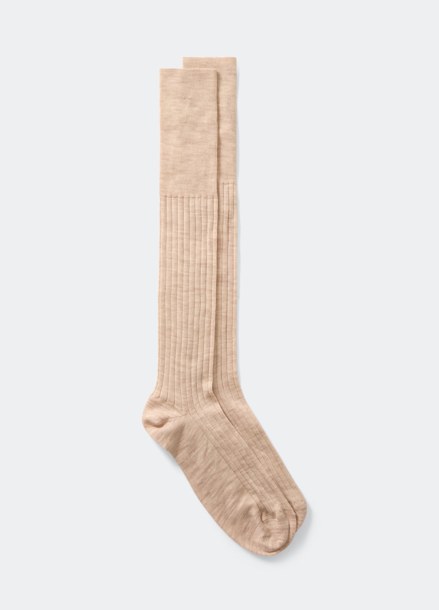 Over the Calf Wool Socks - Natural