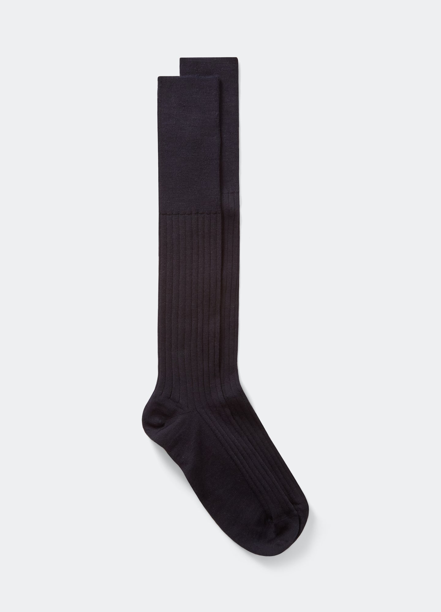 Over the Calf Wool Socks - Navy