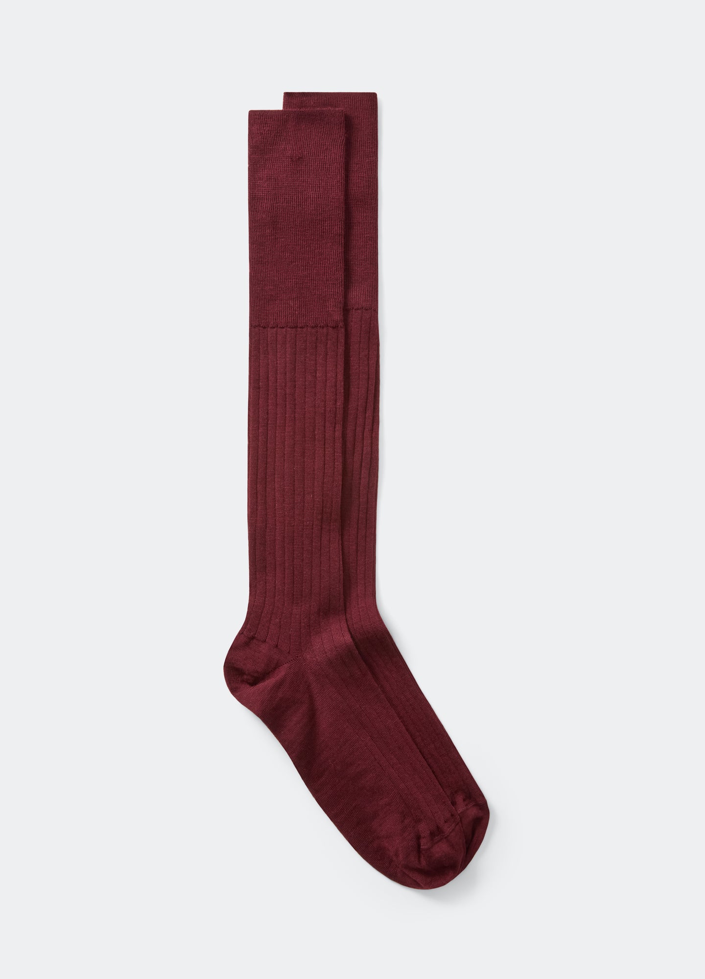 Over the Calf Wool Socks - Bordeaux