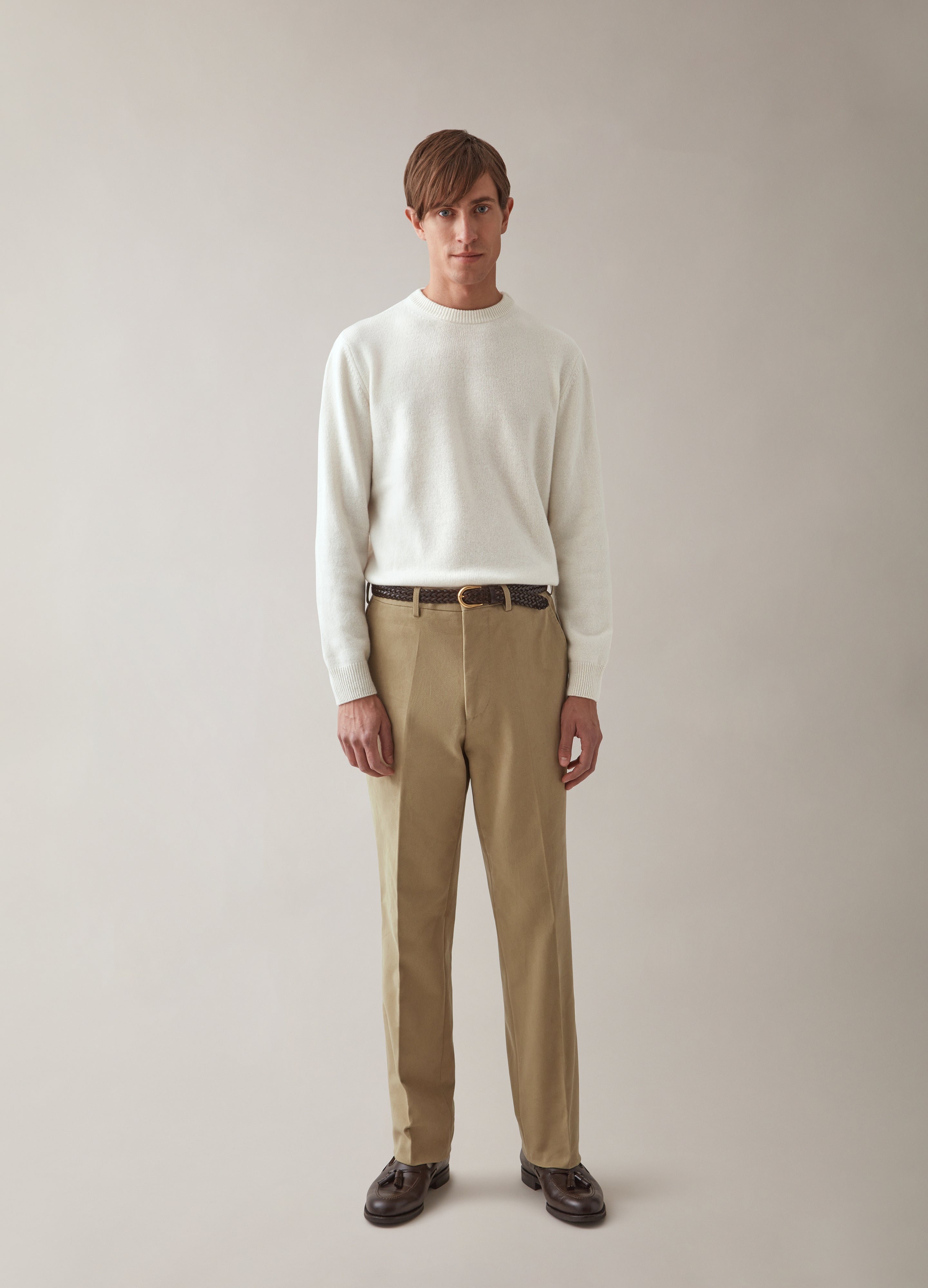 Alfie Cotton Trousers - Beige Berg & Berg