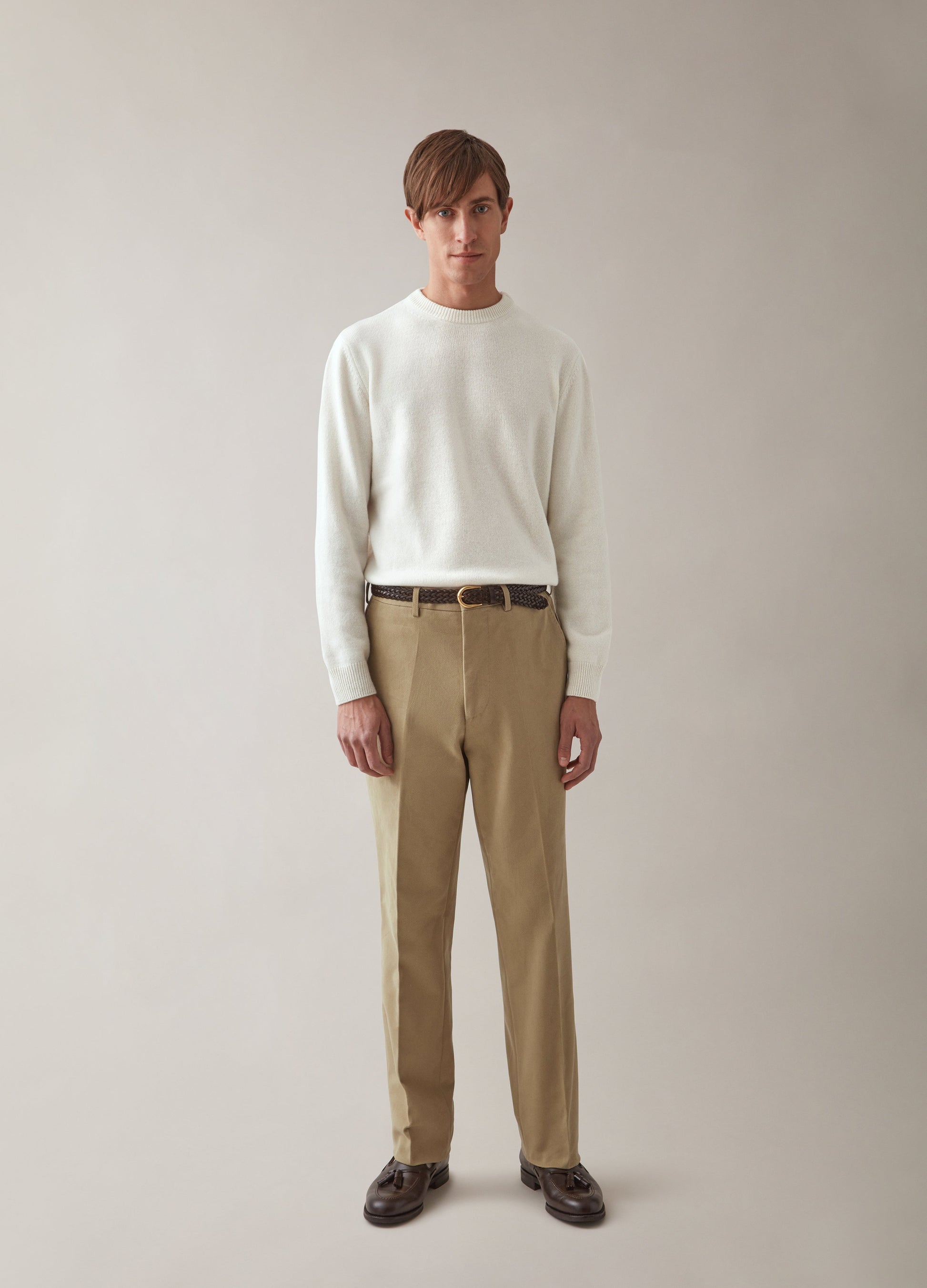 Alfie Cotton Trousers - Beige Berg & Berg