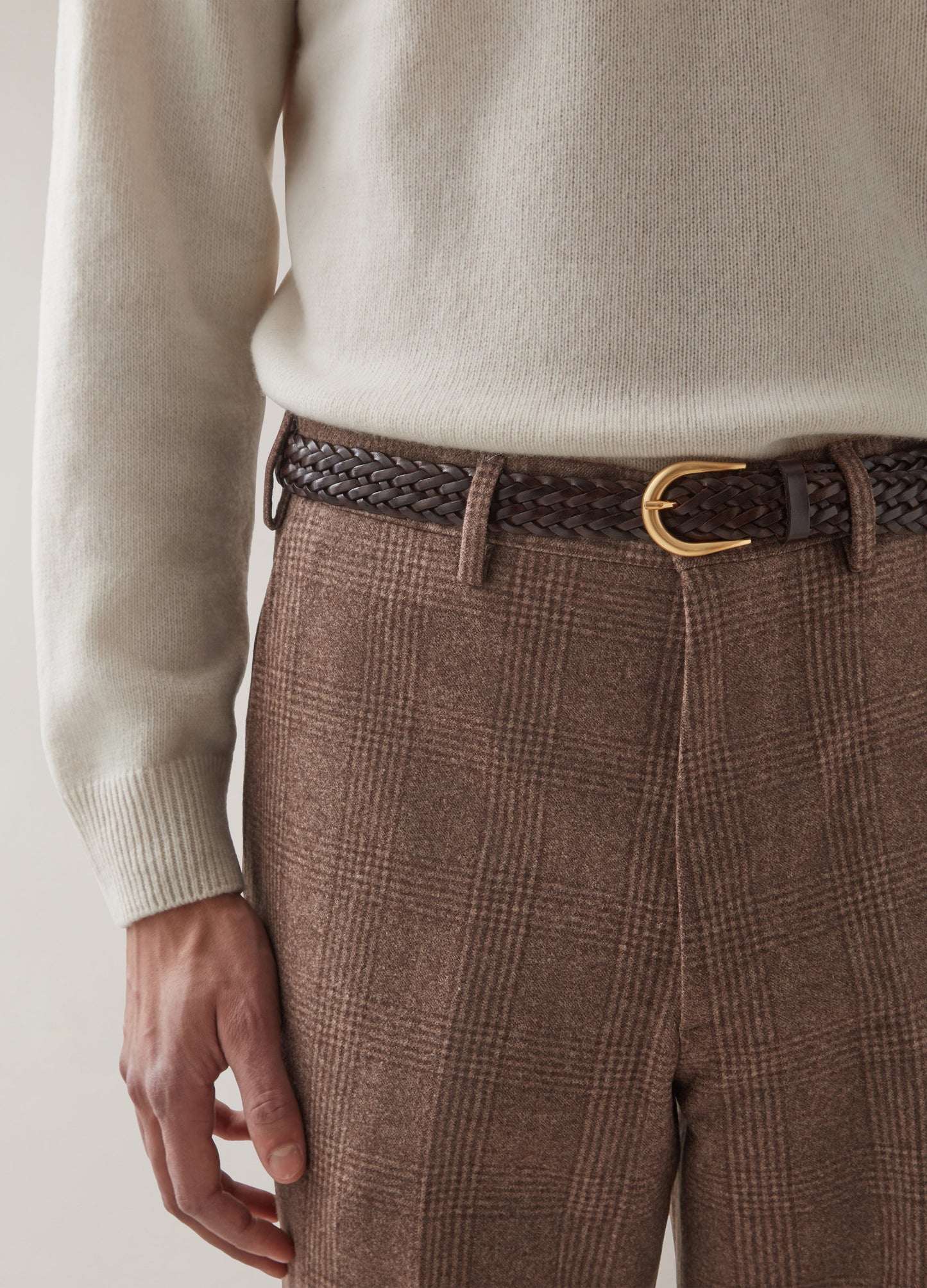 Alf Glencheck Flannel Trousers - Brown Berg & Berg