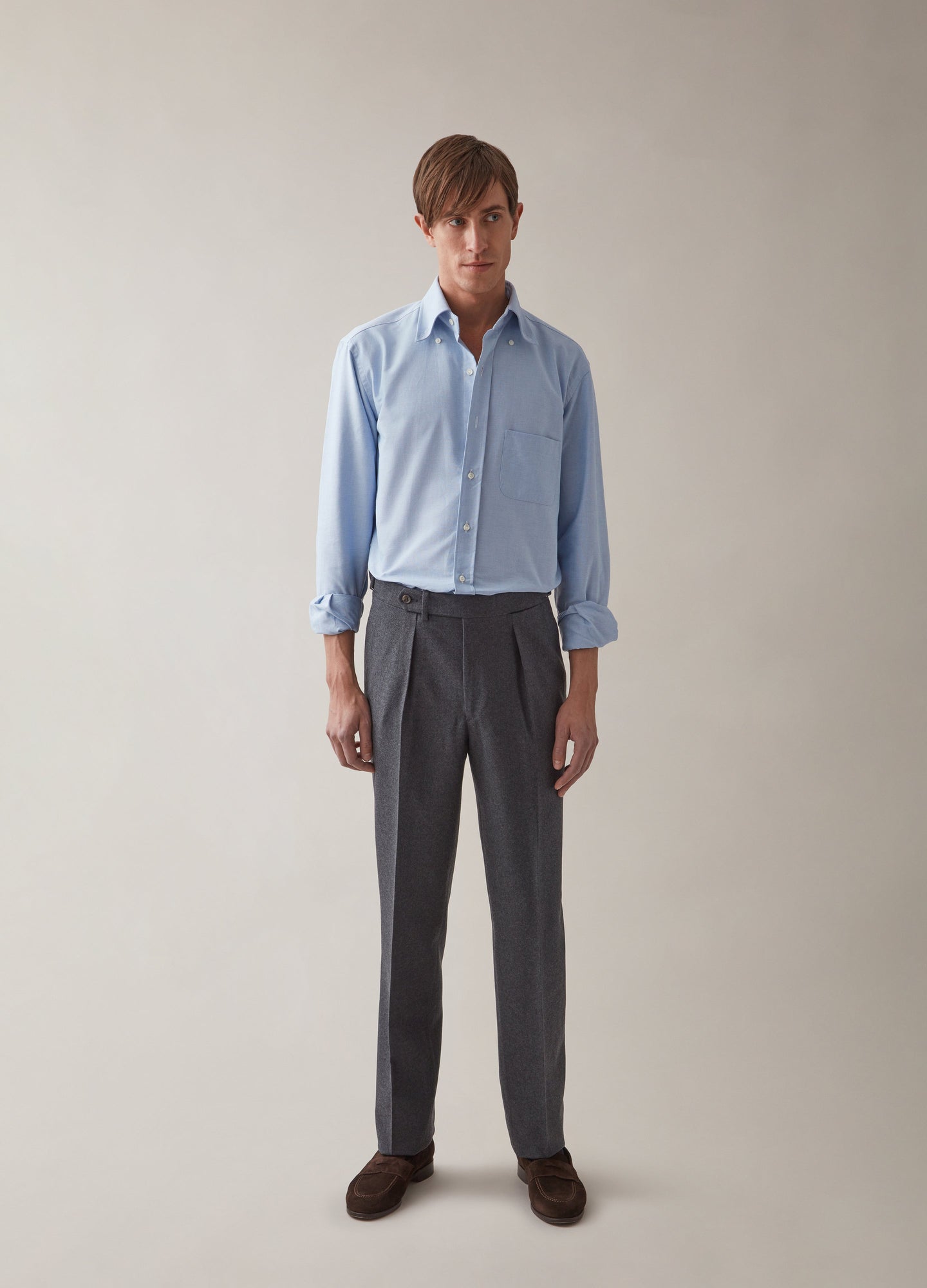 Arnold Flannel Trousers - Mid Grey Berg & Berg