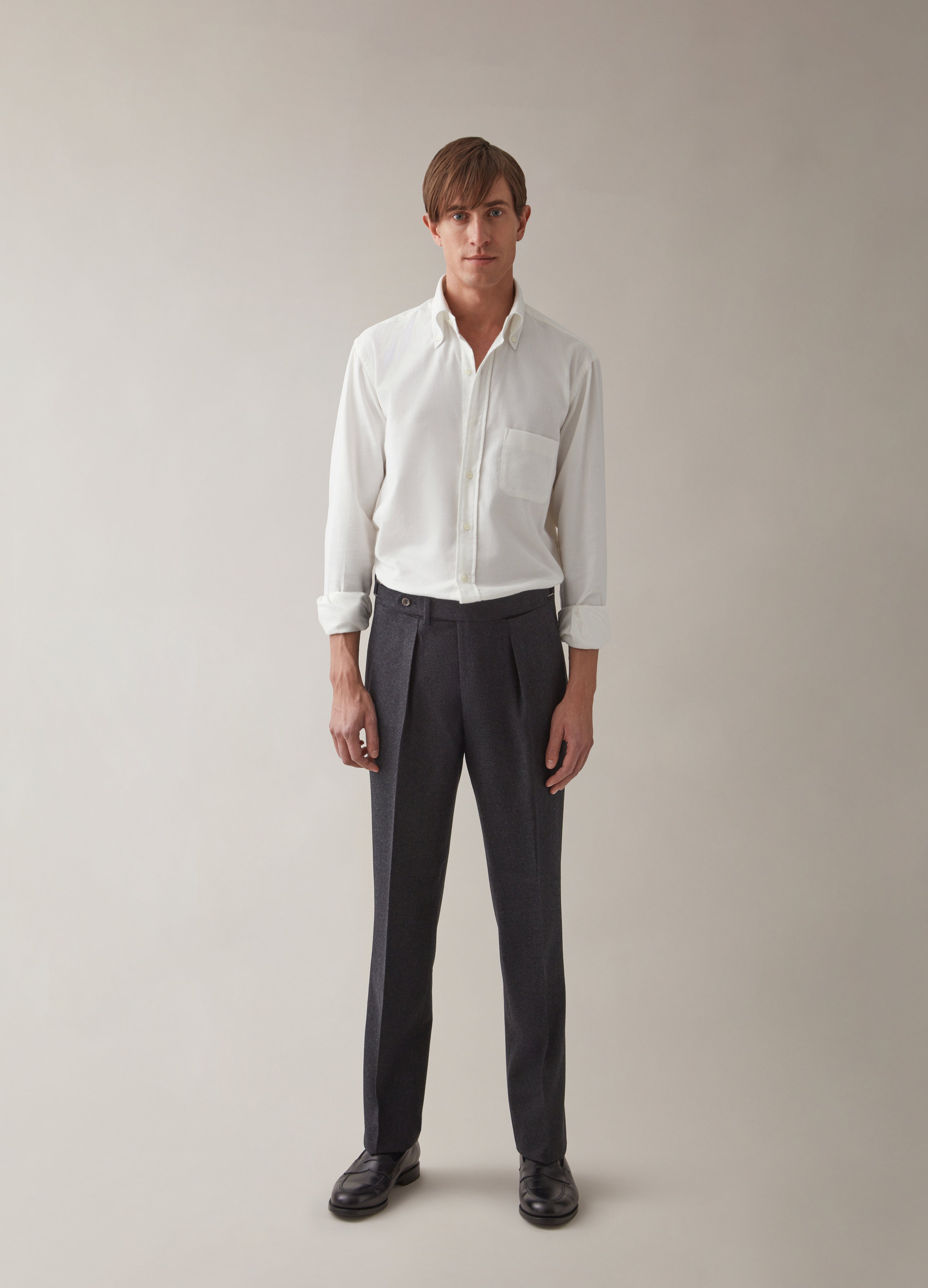 Arnold Flannel Trousers - Charcoal Berg & Berg
