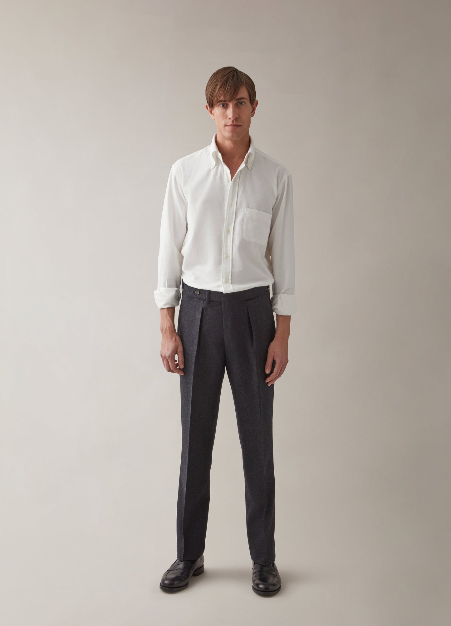 Arnold Flannel Trousers - Charcoal Berg & Berg