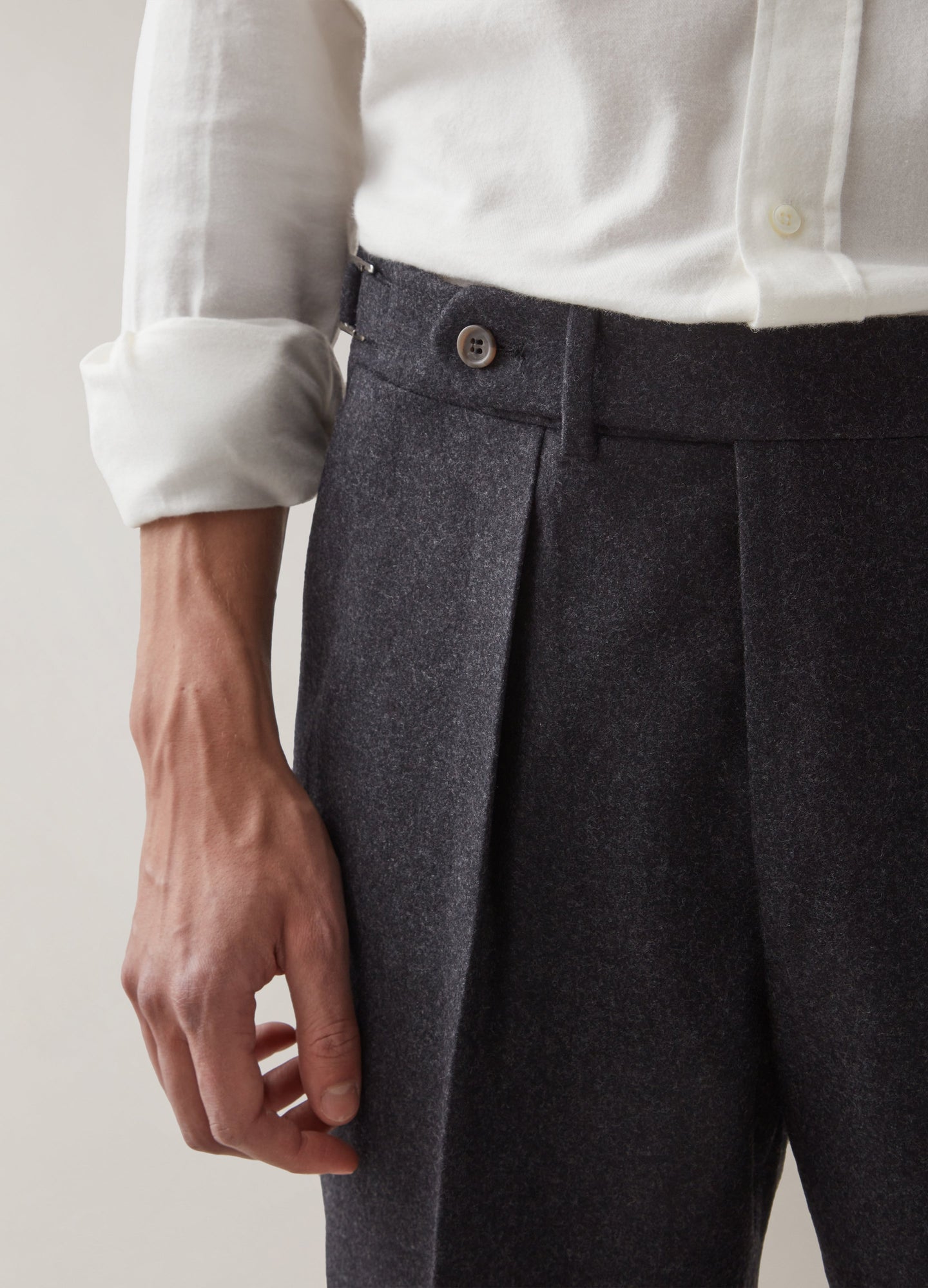 Arnold Flannel Trousers - Charcoal Berg & Berg