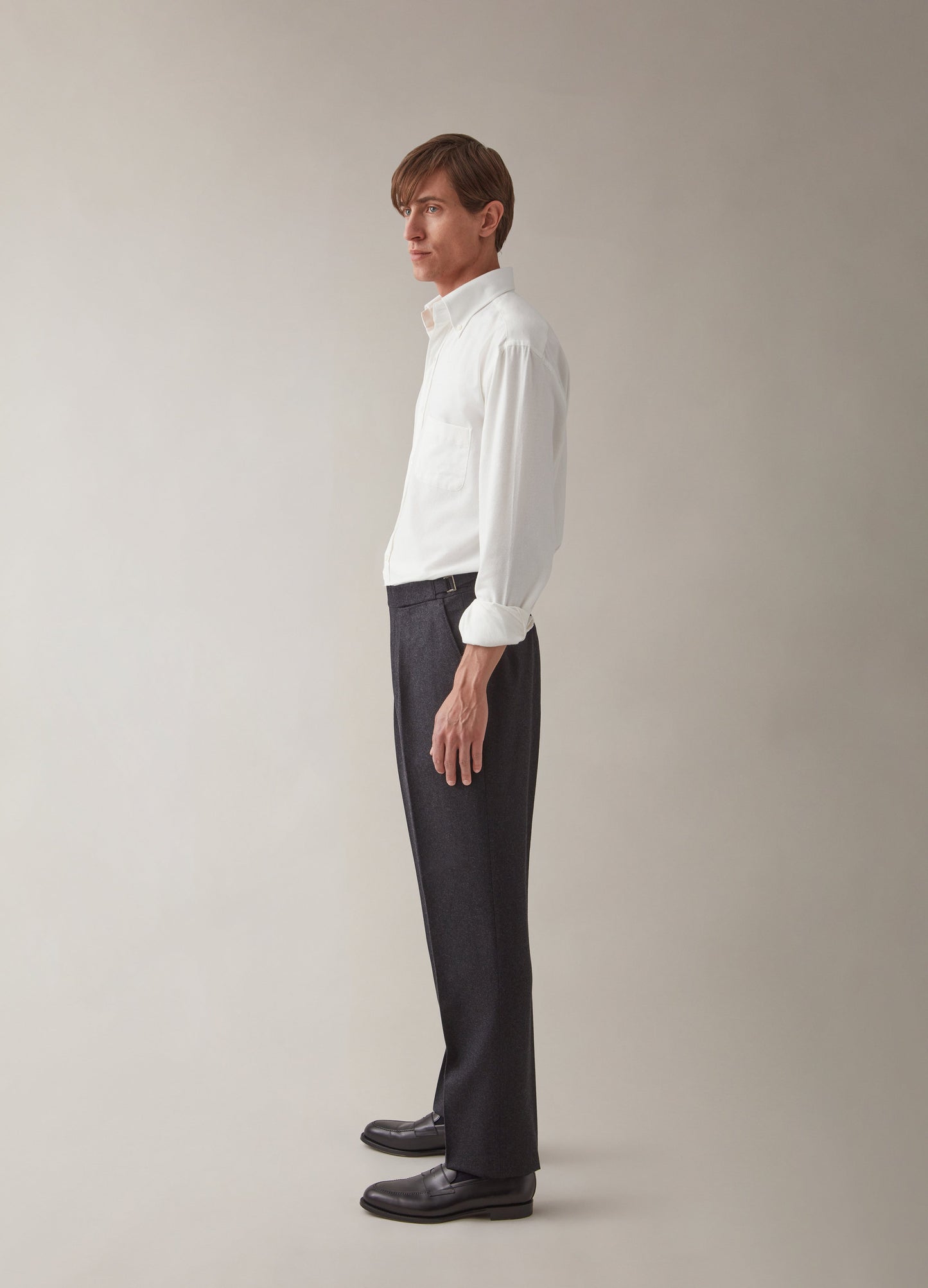 Arnold Flannel Trousers - Charcoal Berg & Berg