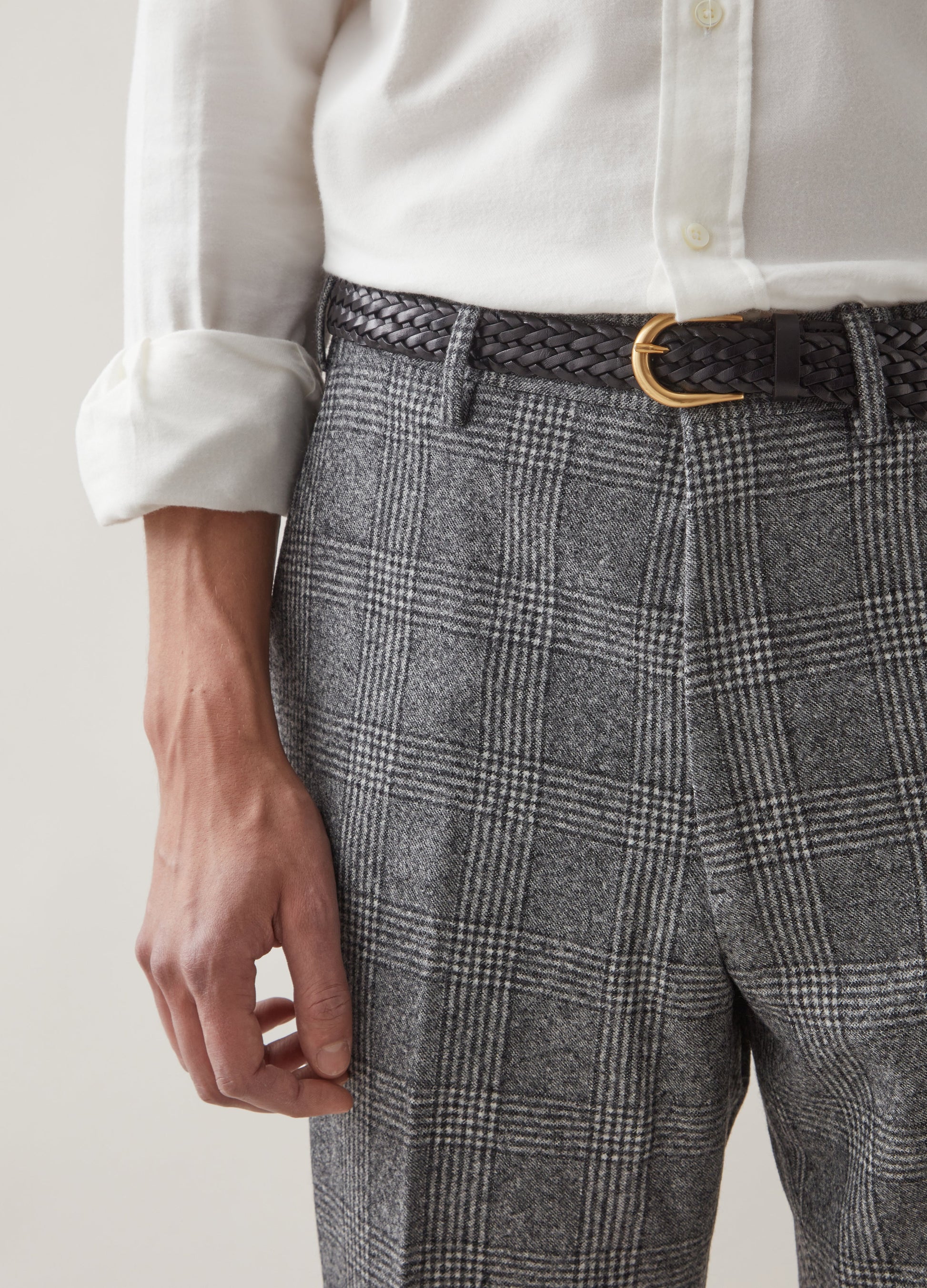 Alf Glencheck Flannel Trousers - Grey Berg & Berg