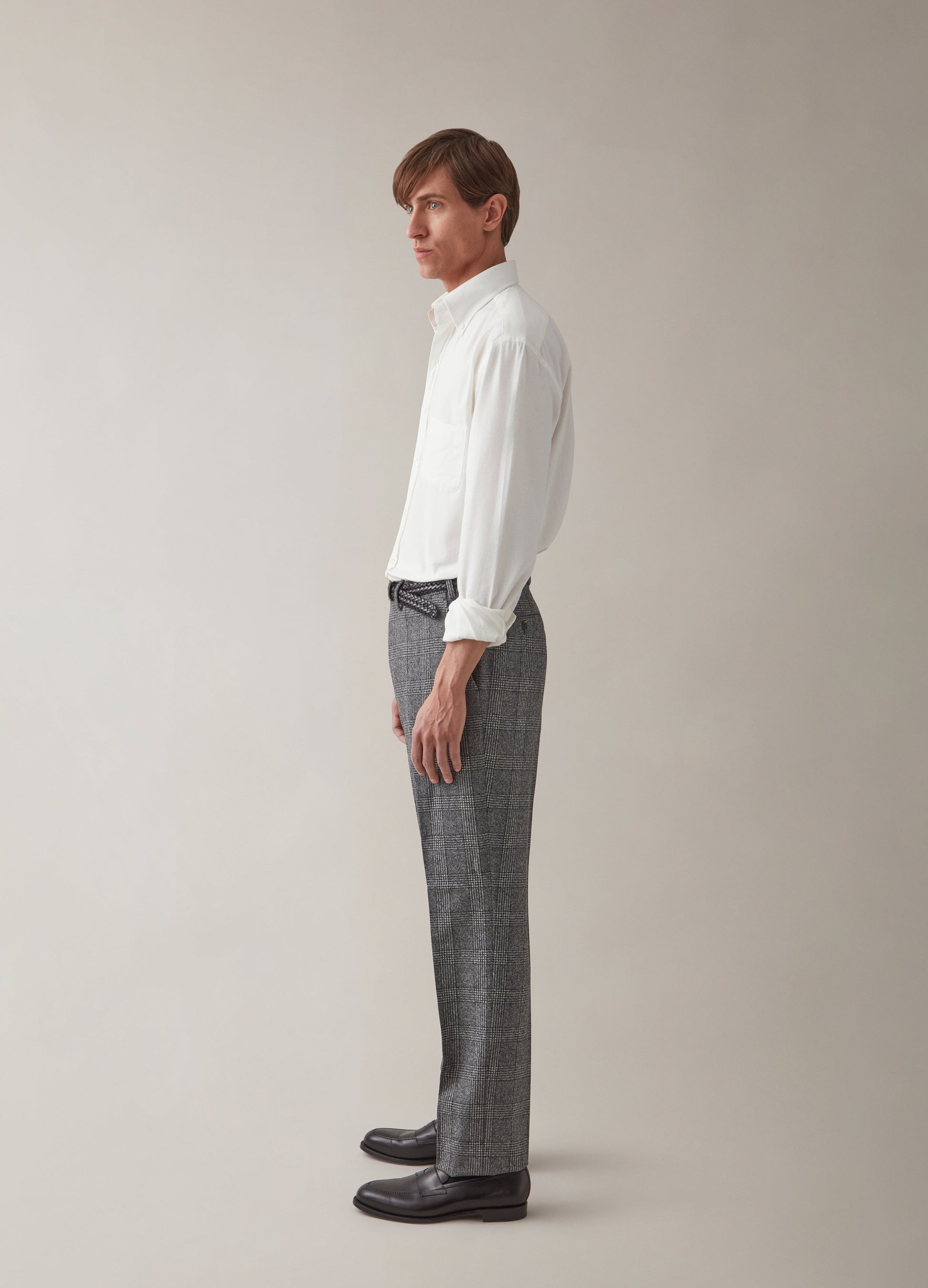 Alf Glencheck Flannel Trousers - Grey Berg & Berg