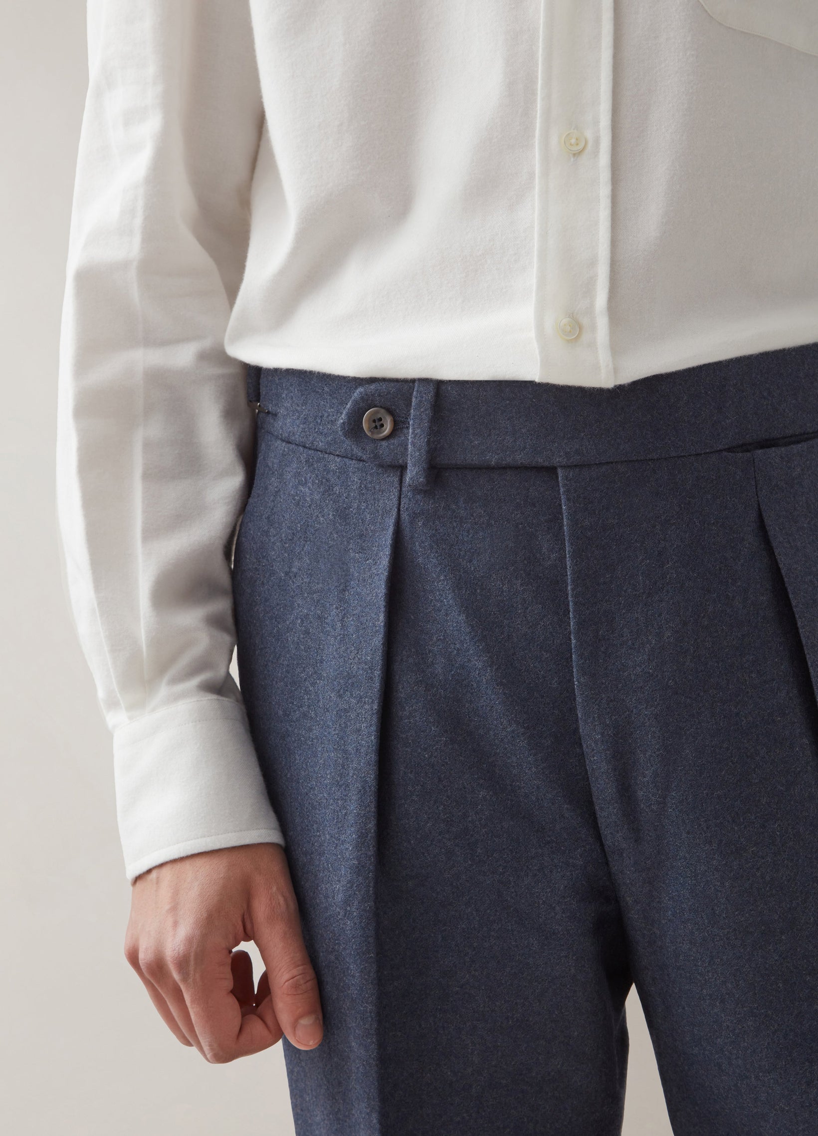 Arnold Flannel Trousers - Air Force Blue Berg & Berg