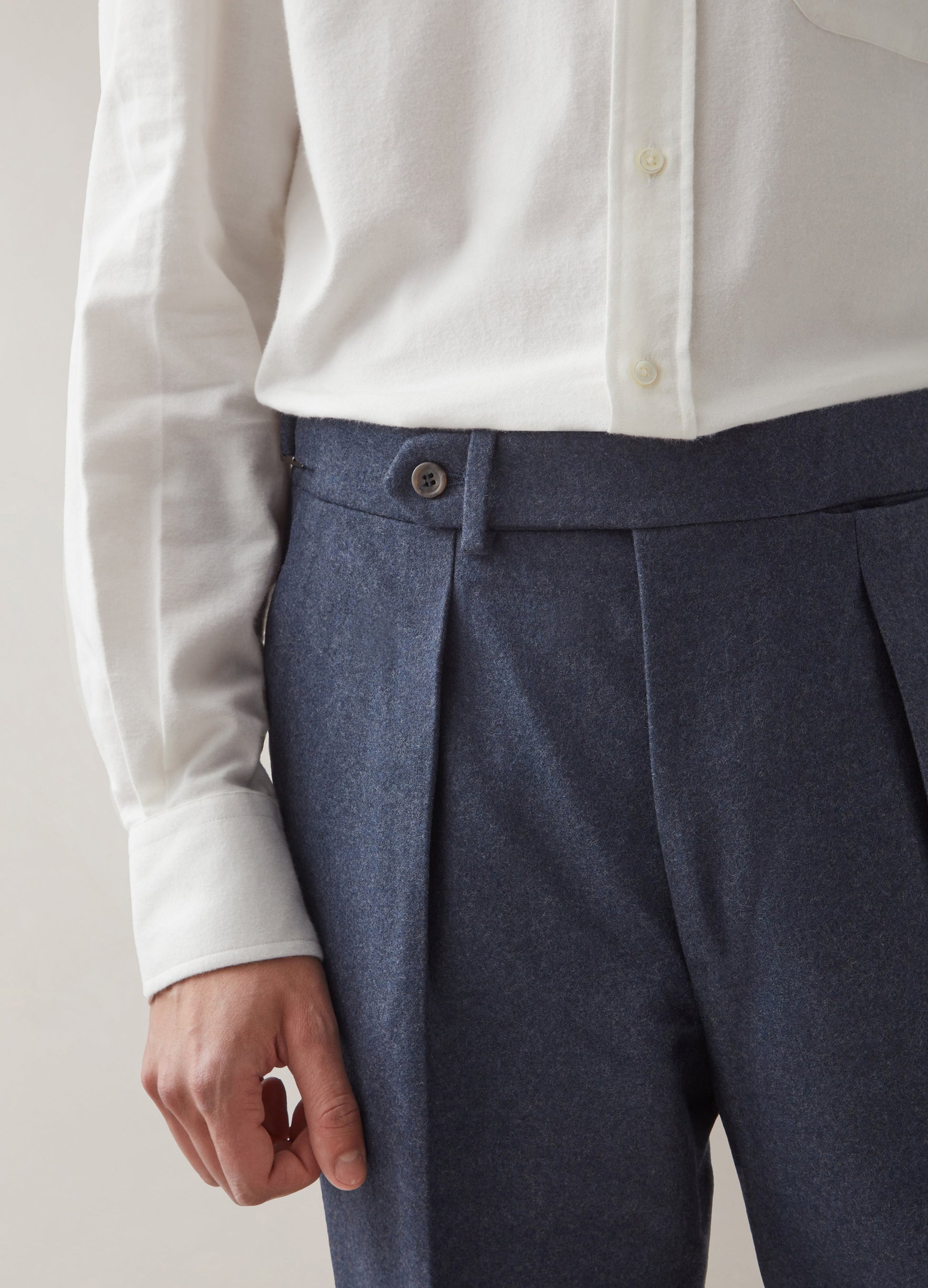 Arnold Flannel Trousers - Air Force Blue Berg & Berg