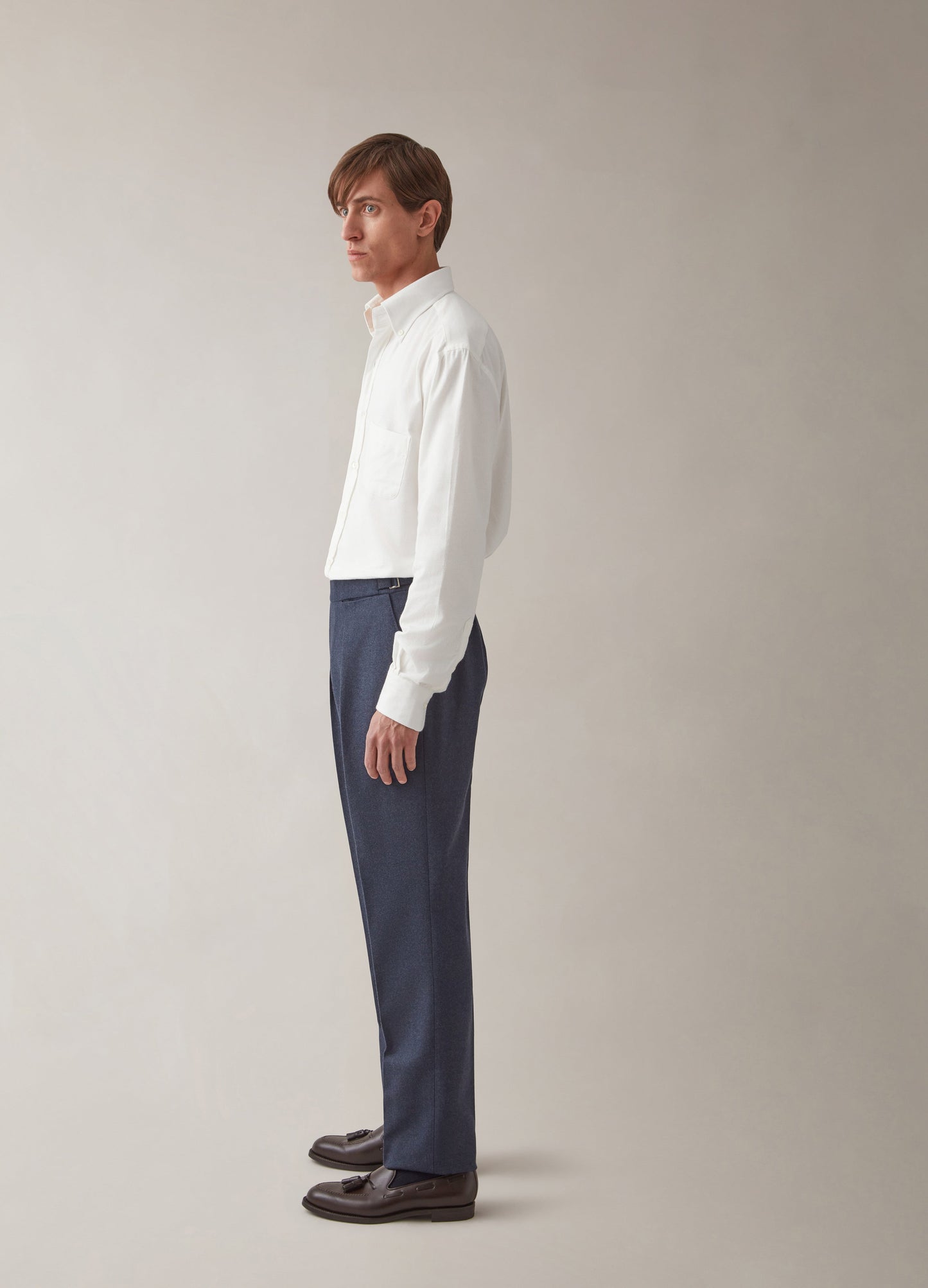 Arnold Flannel Trousers - Air Force Blue Berg & Berg