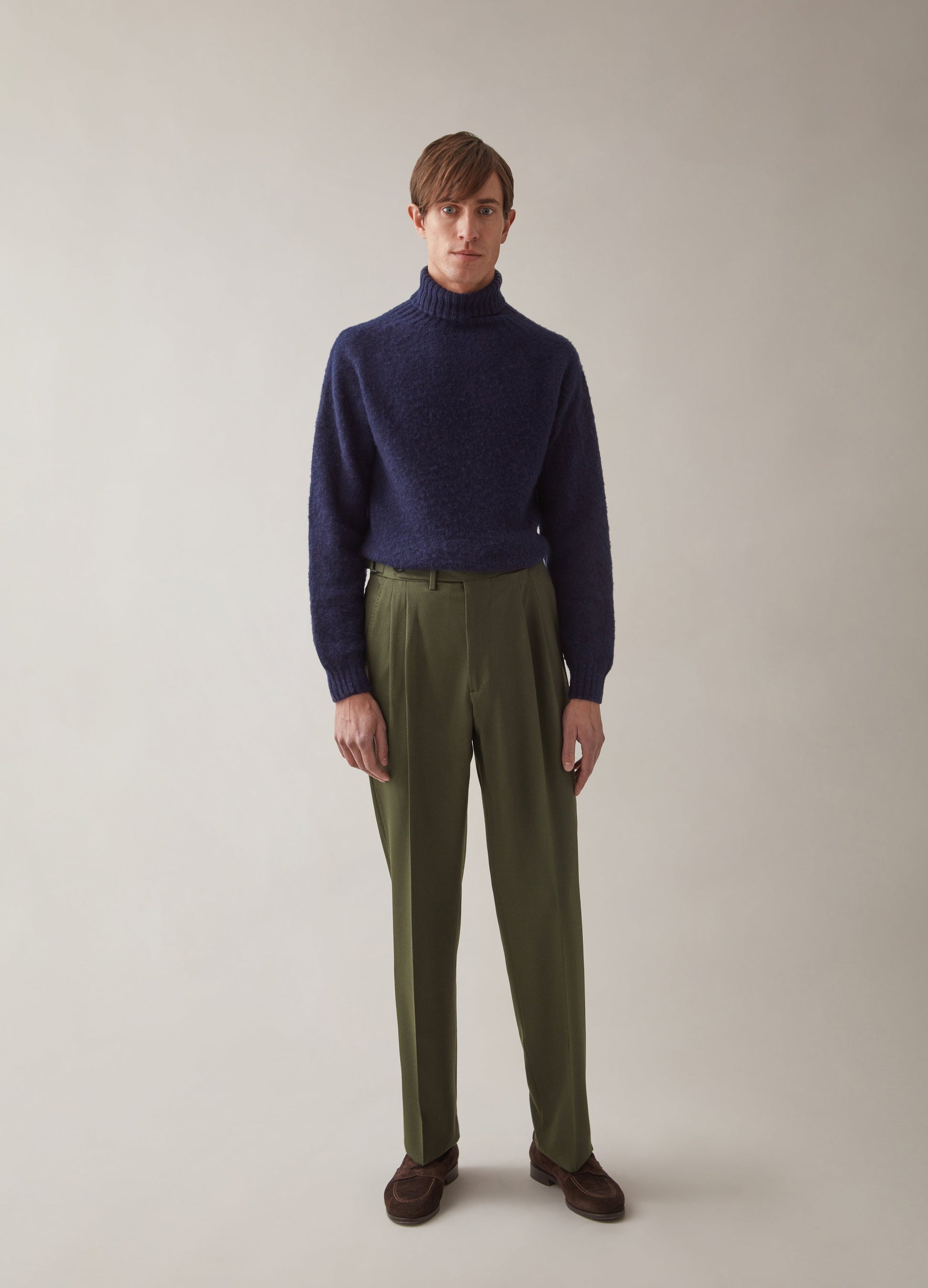 Antonio Cavalry Twill Trousers - Olive Berg & Berg