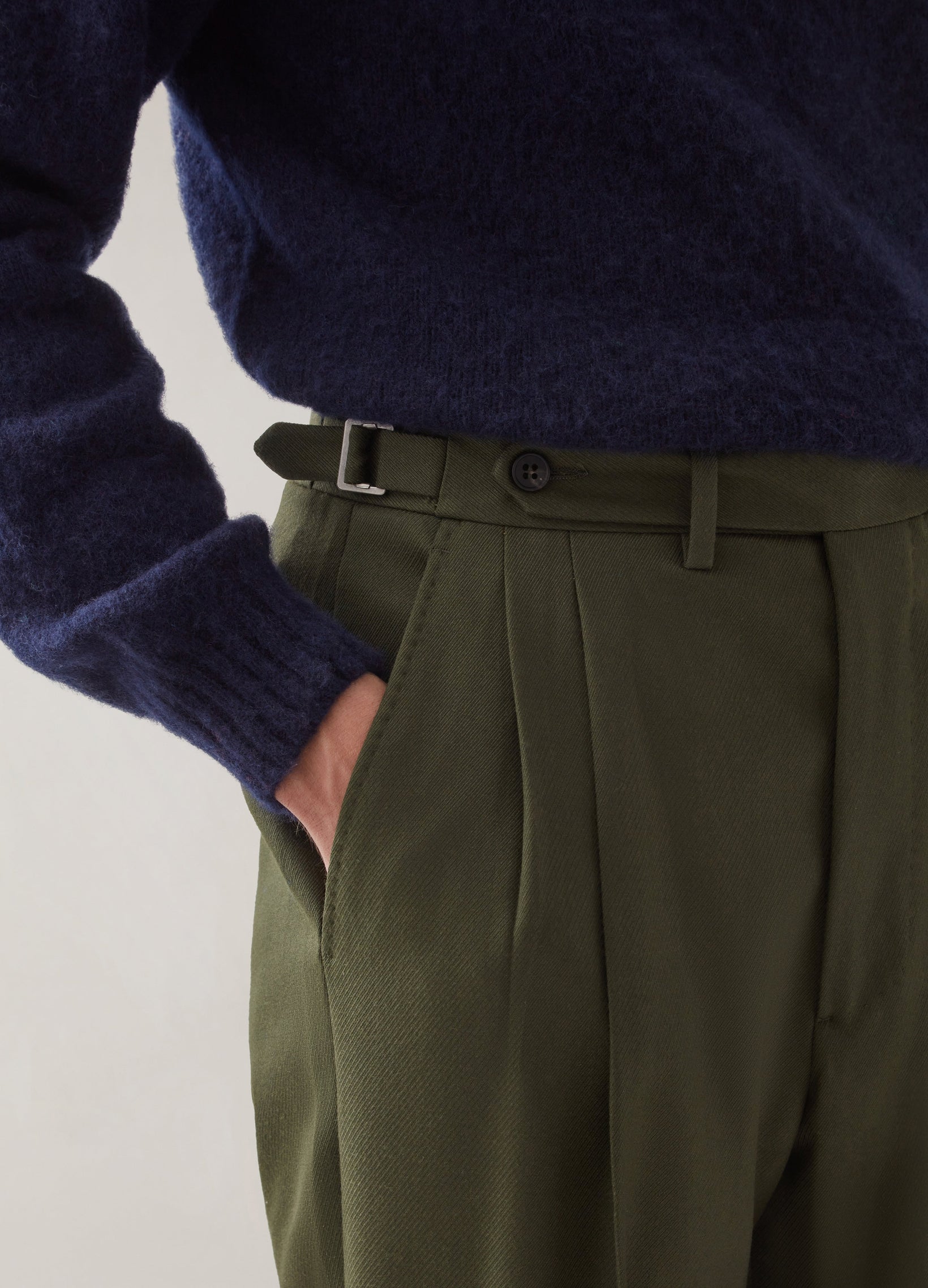 Antonio Cavalry Twill Trousers - Olive Berg & Berg