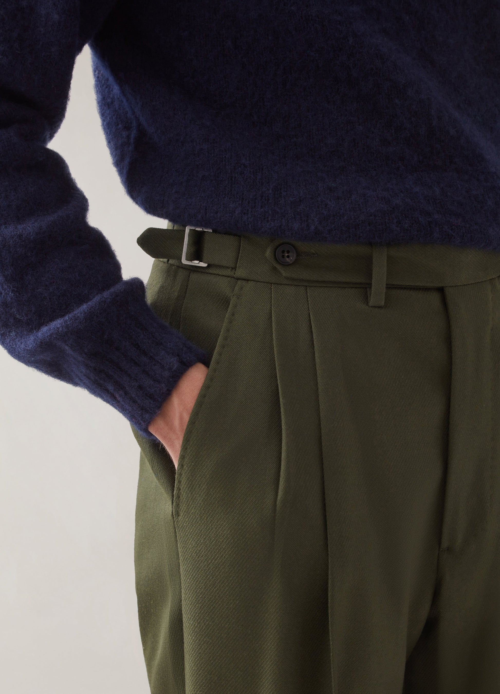 Antonio Cavalry Twill Trousers - Olive Berg & Berg