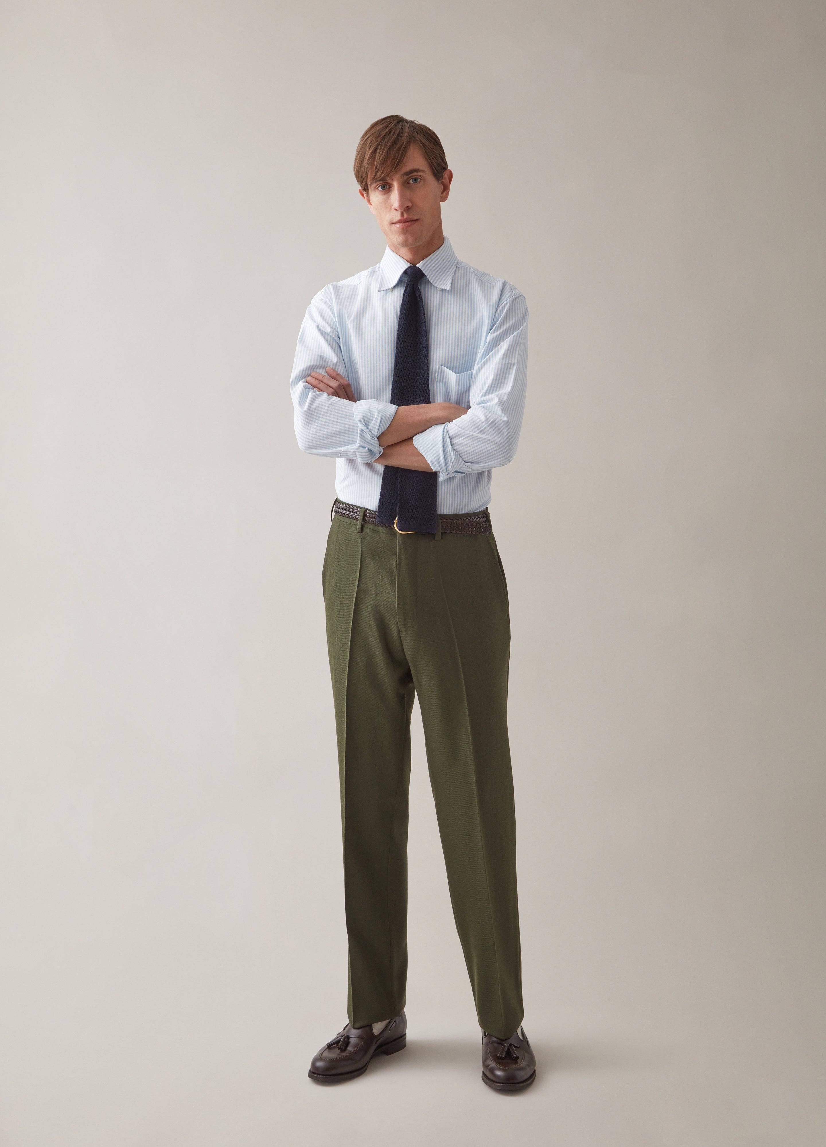 Alfie Cavalry Twill Trousers - Olive Berg & Berg