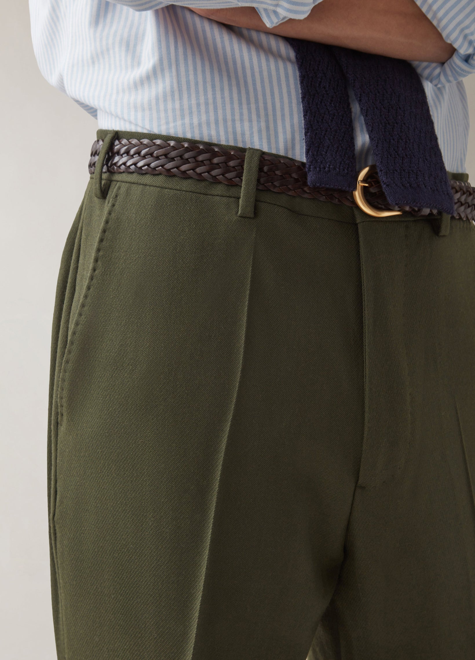 Alfie Cavalry Twill Trousers - Olive Berg & Berg