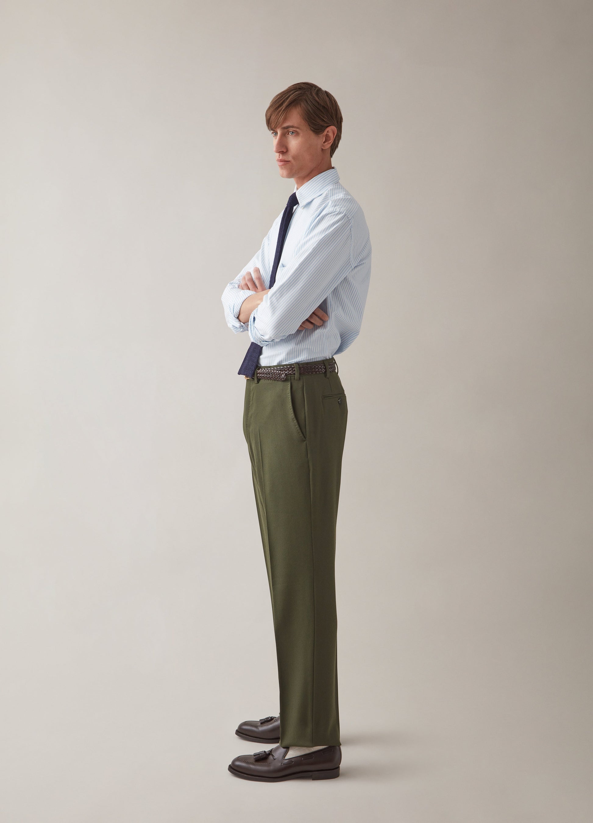 Alfie Cavalry Twill Trousers - Olive Berg & Berg