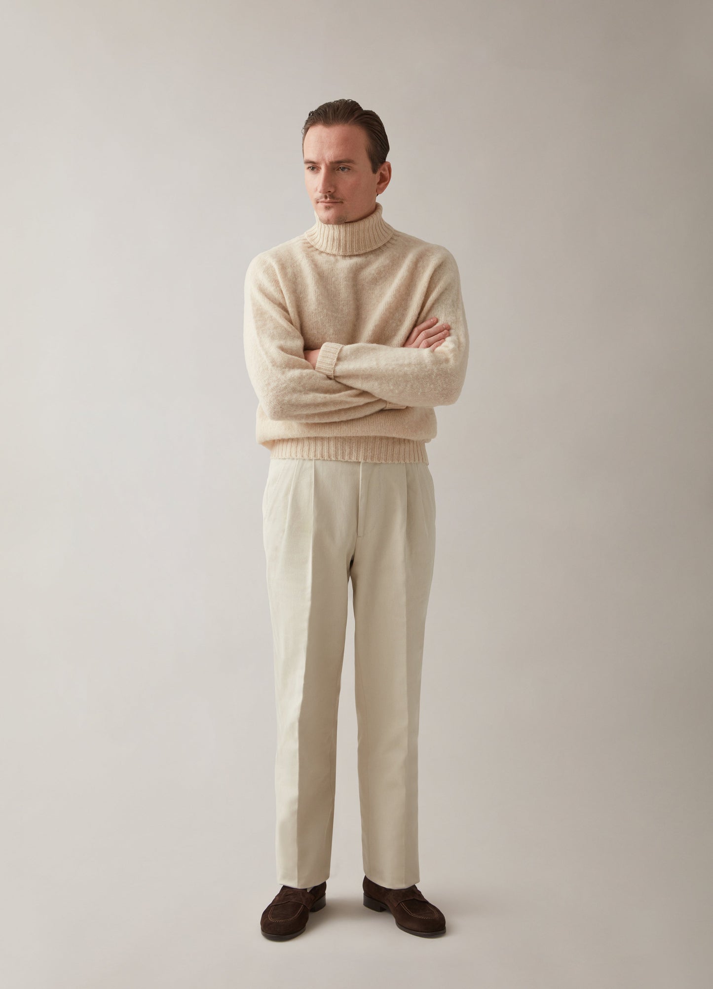 Antonio Cotton Trousers - Cream Berg & Berg