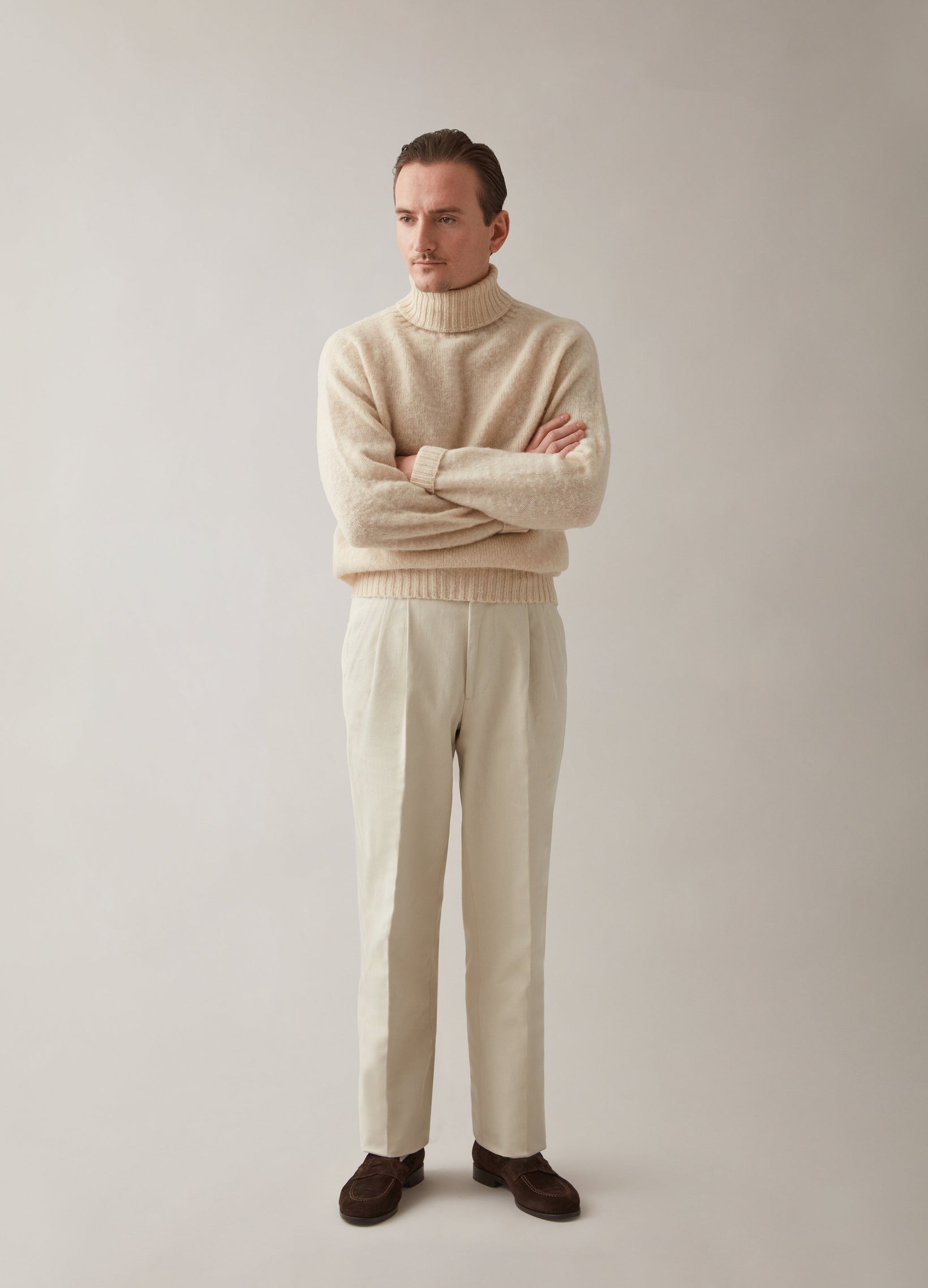 Antonio Cotton Trousers - Cream Berg & Berg
