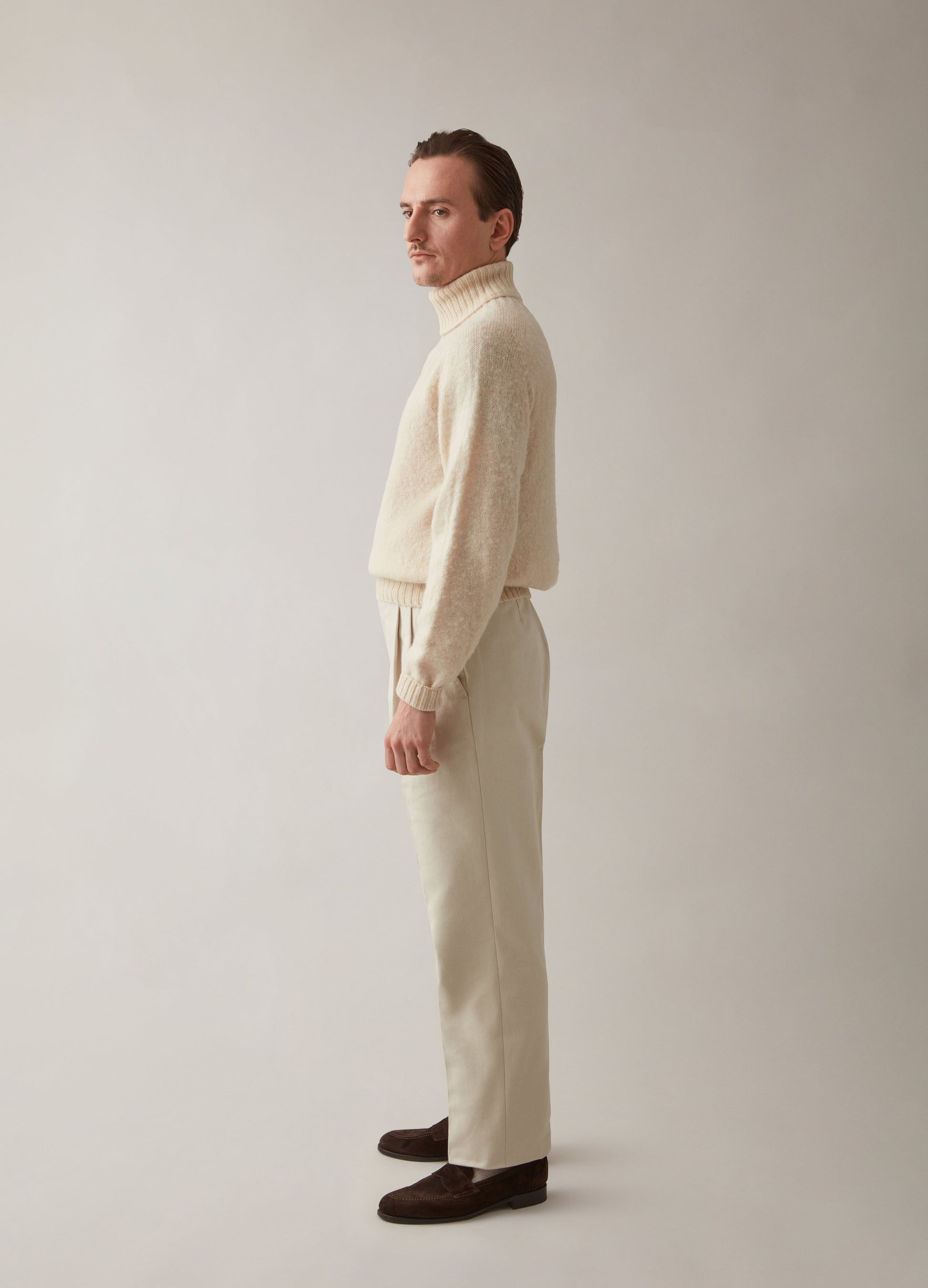 Antonio Cotton Trousers - Cream Berg & Berg