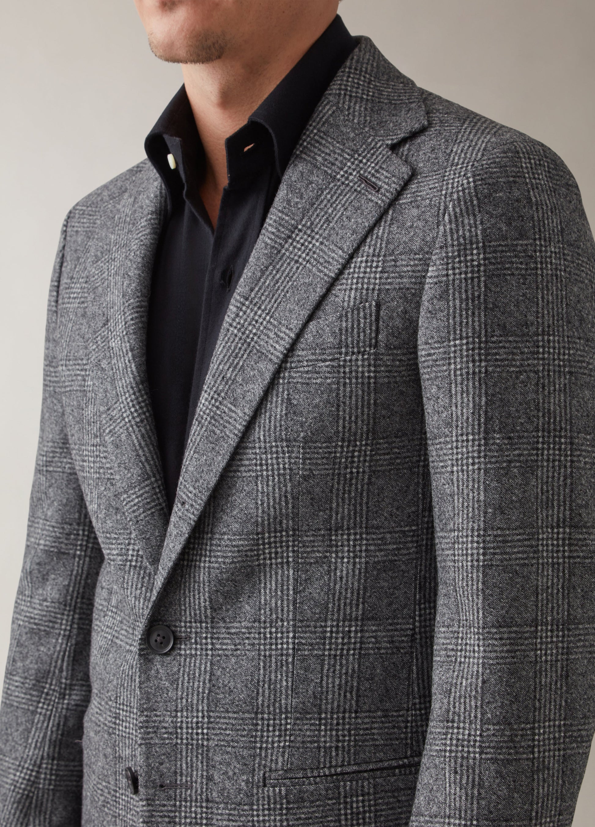 Dan Flannel Blazer - Grey Glencheck Berg & Berg