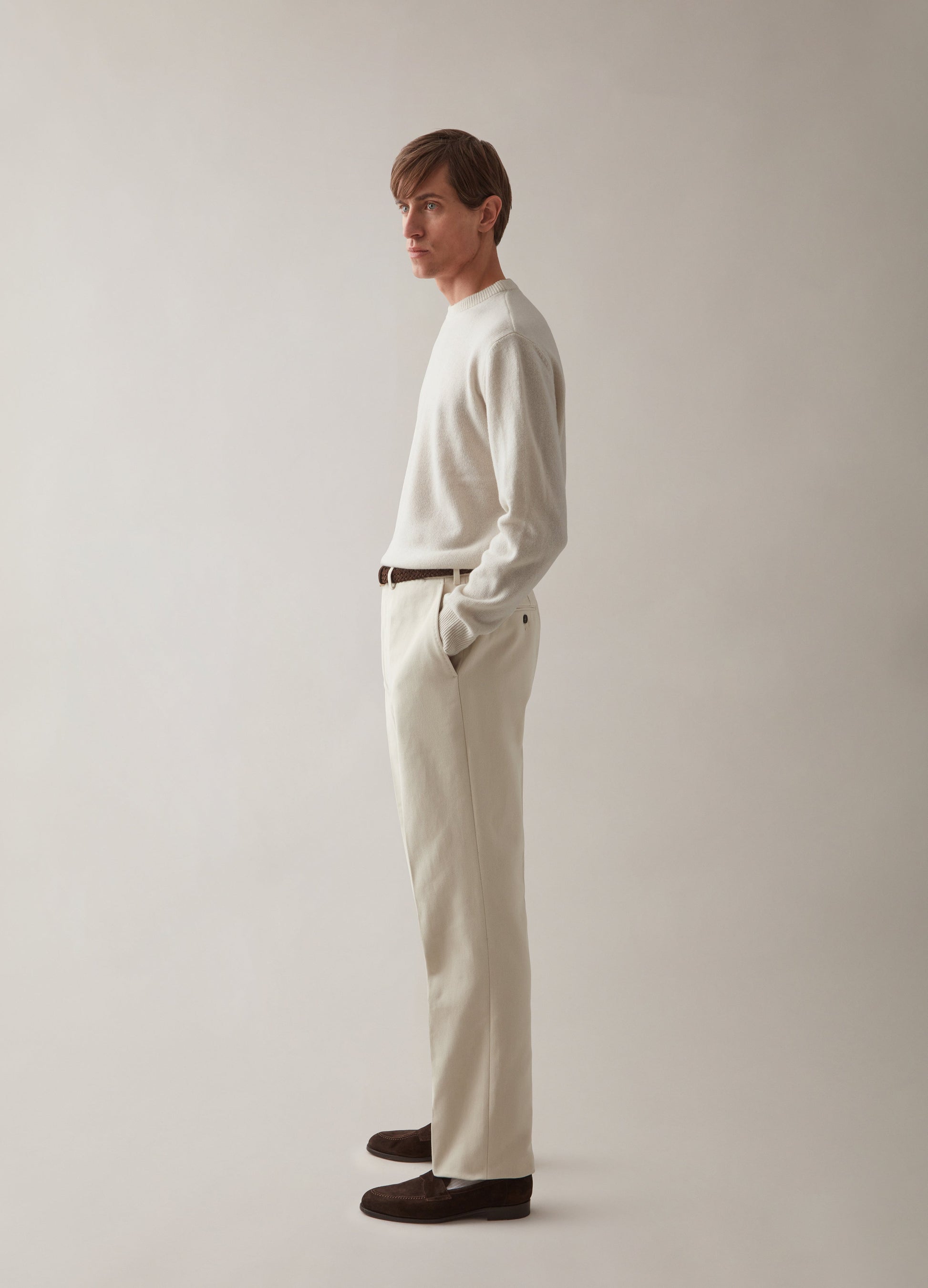 Alfie Cotton Trousers - Cream Berg & Berg
