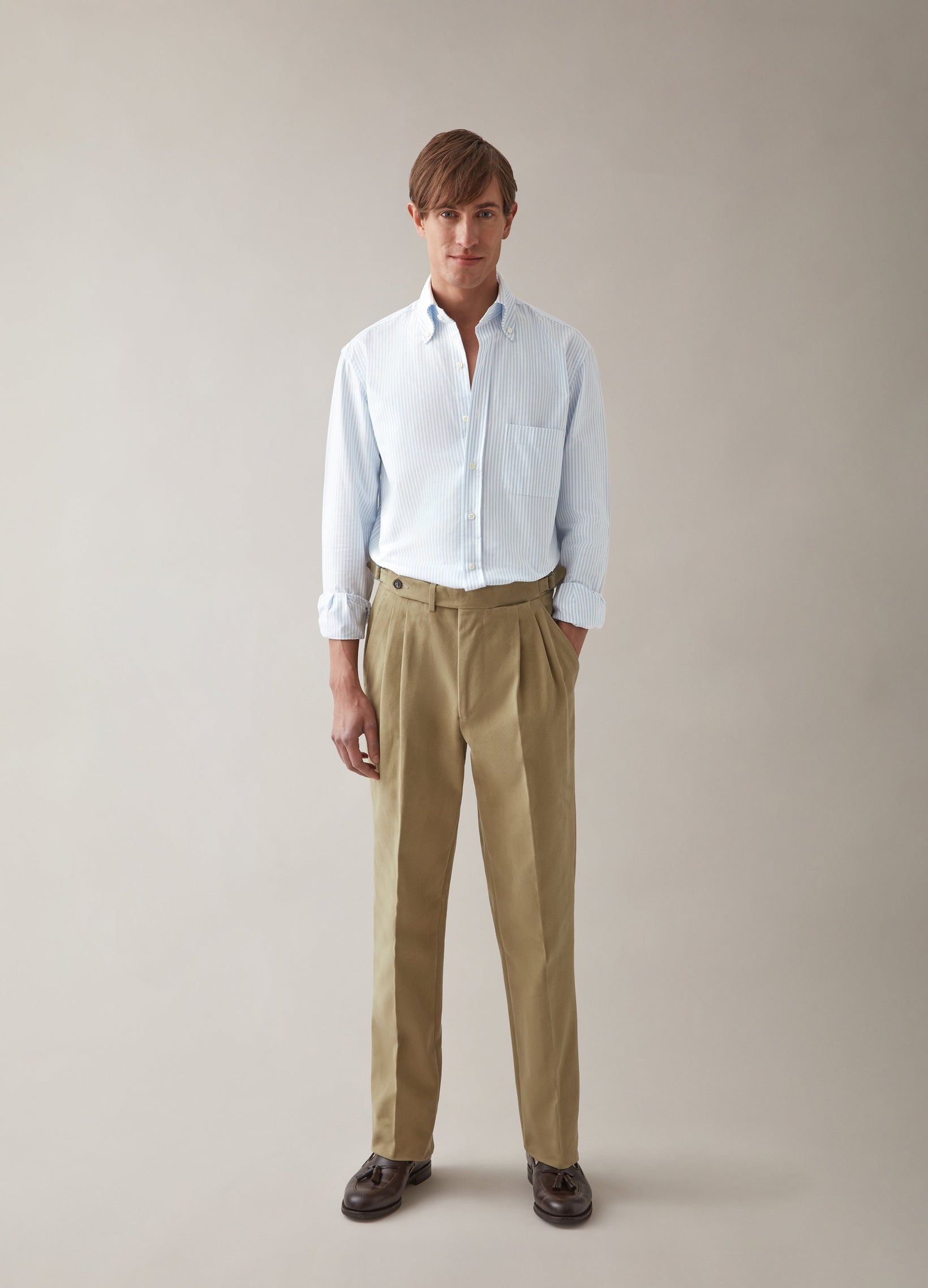 Antonio Cotton Trousers - Beige Berg & Berg