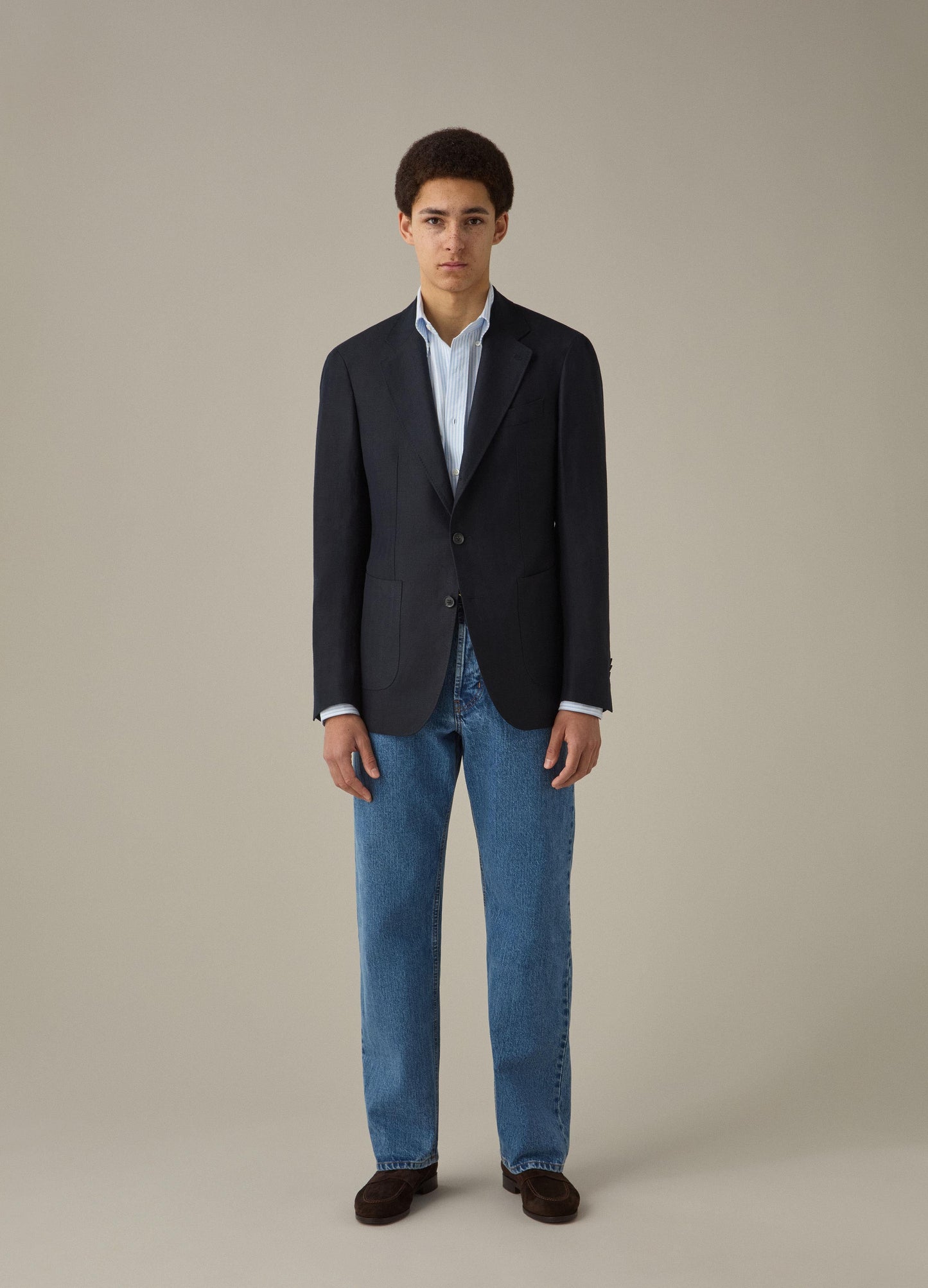 Don Sport Herringbone Jacket - Navy Berg & Berg